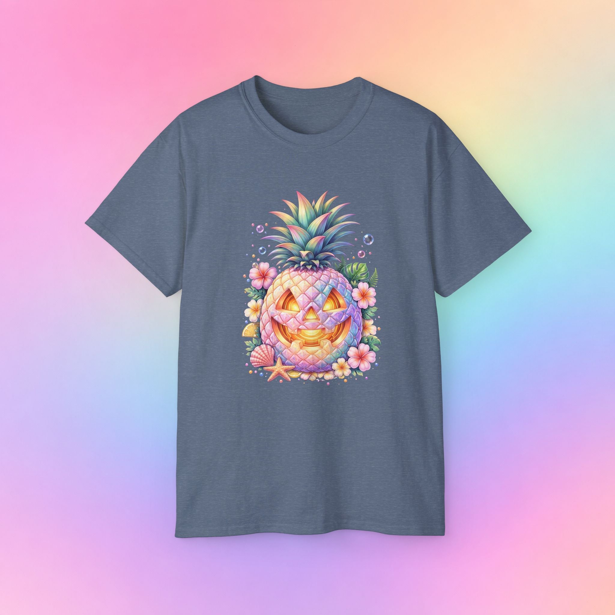 Summerween Pineapple Jack-O’-Lantern T-Shirt | Tropical Halloween Shirt