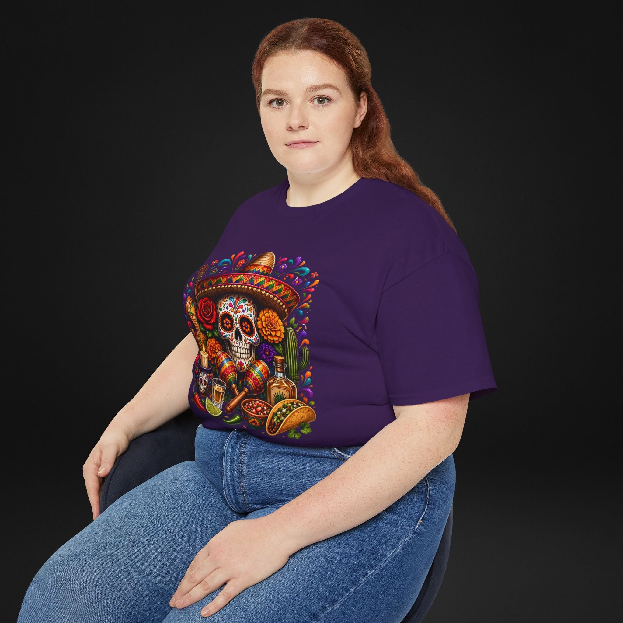 Cinco de Mayo Sugar Skull T-Shirt – Fiesta Sombrero Taco & Tequila Graphic Tee