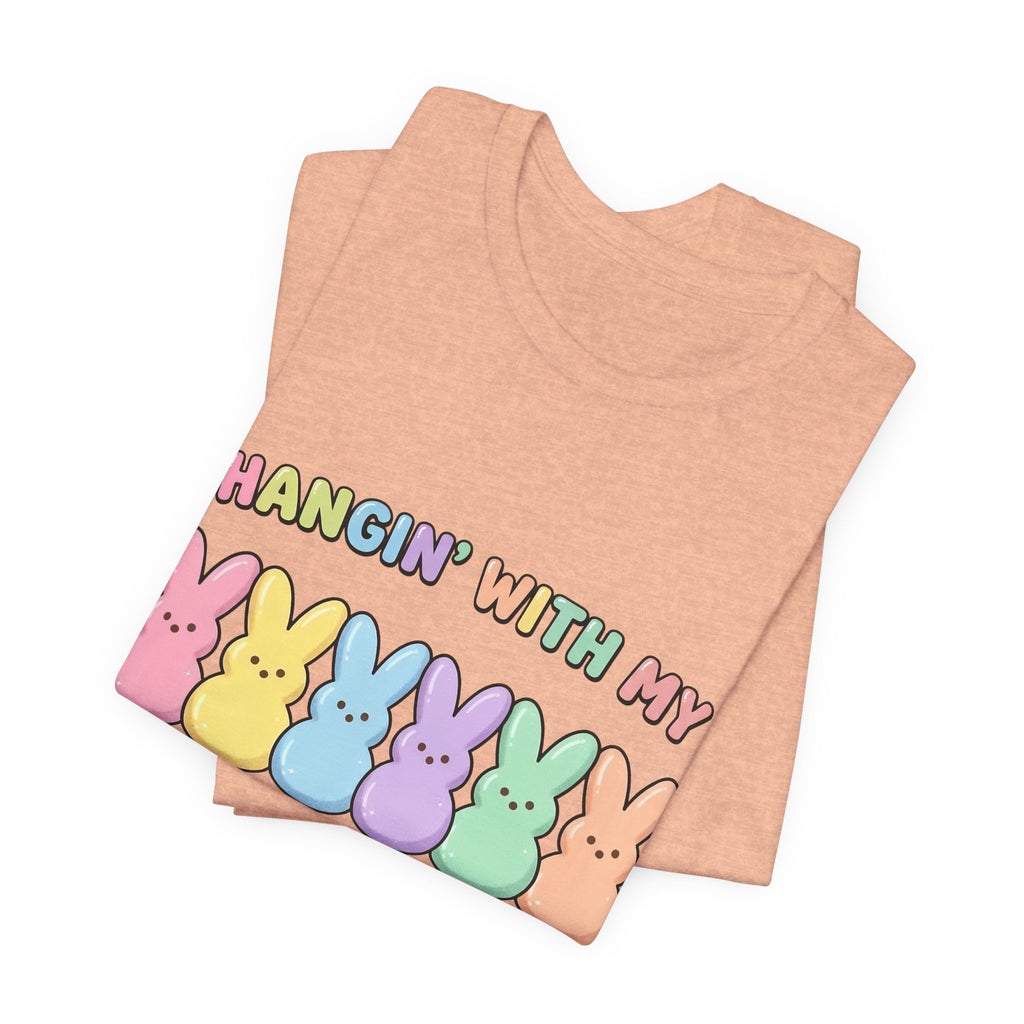 Hangin’ With My Peeps Easter T-Shirt | Cute Pastel Bunny Shirt