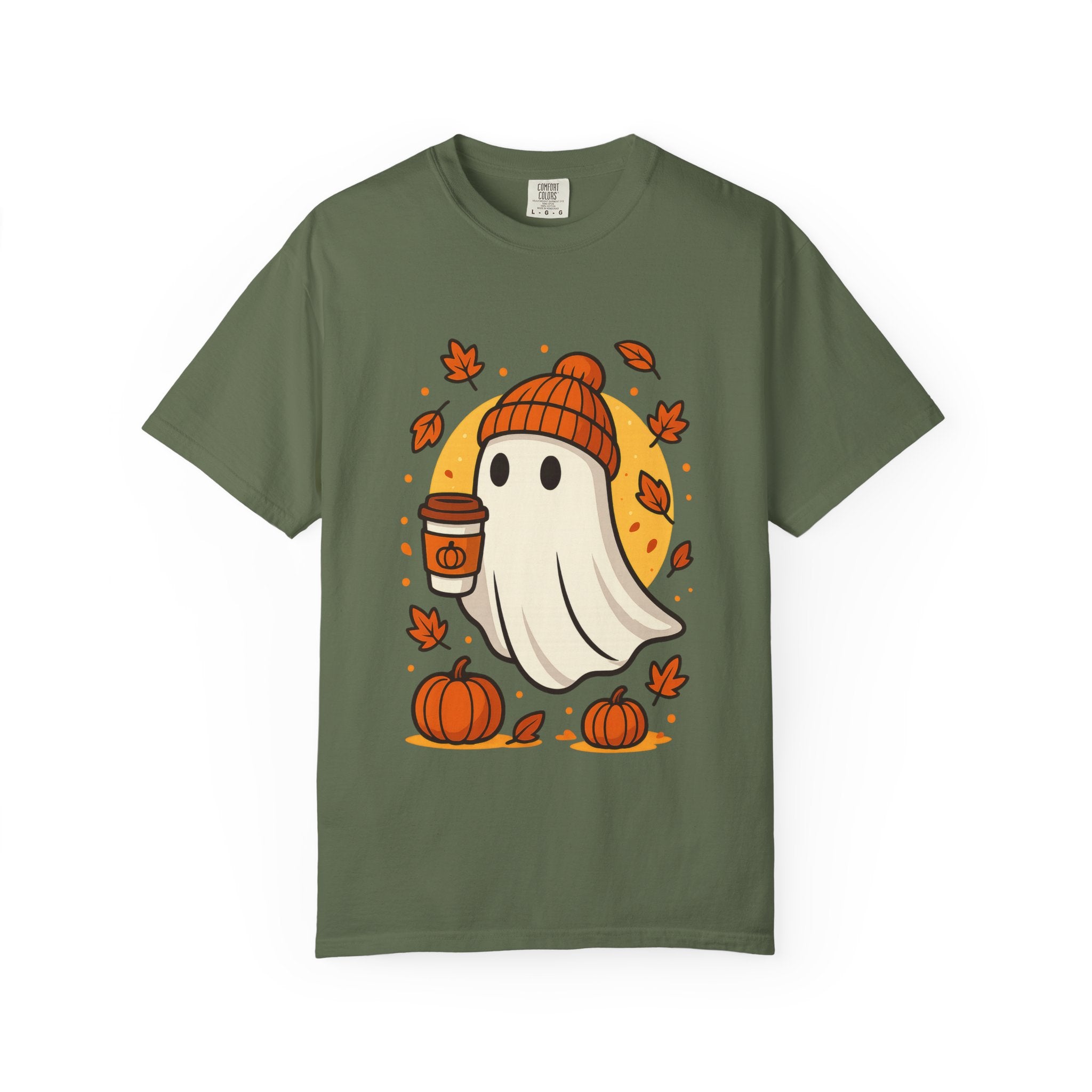 Cozy Ghost Pumpkin Spice Latte Fall T-Shirt