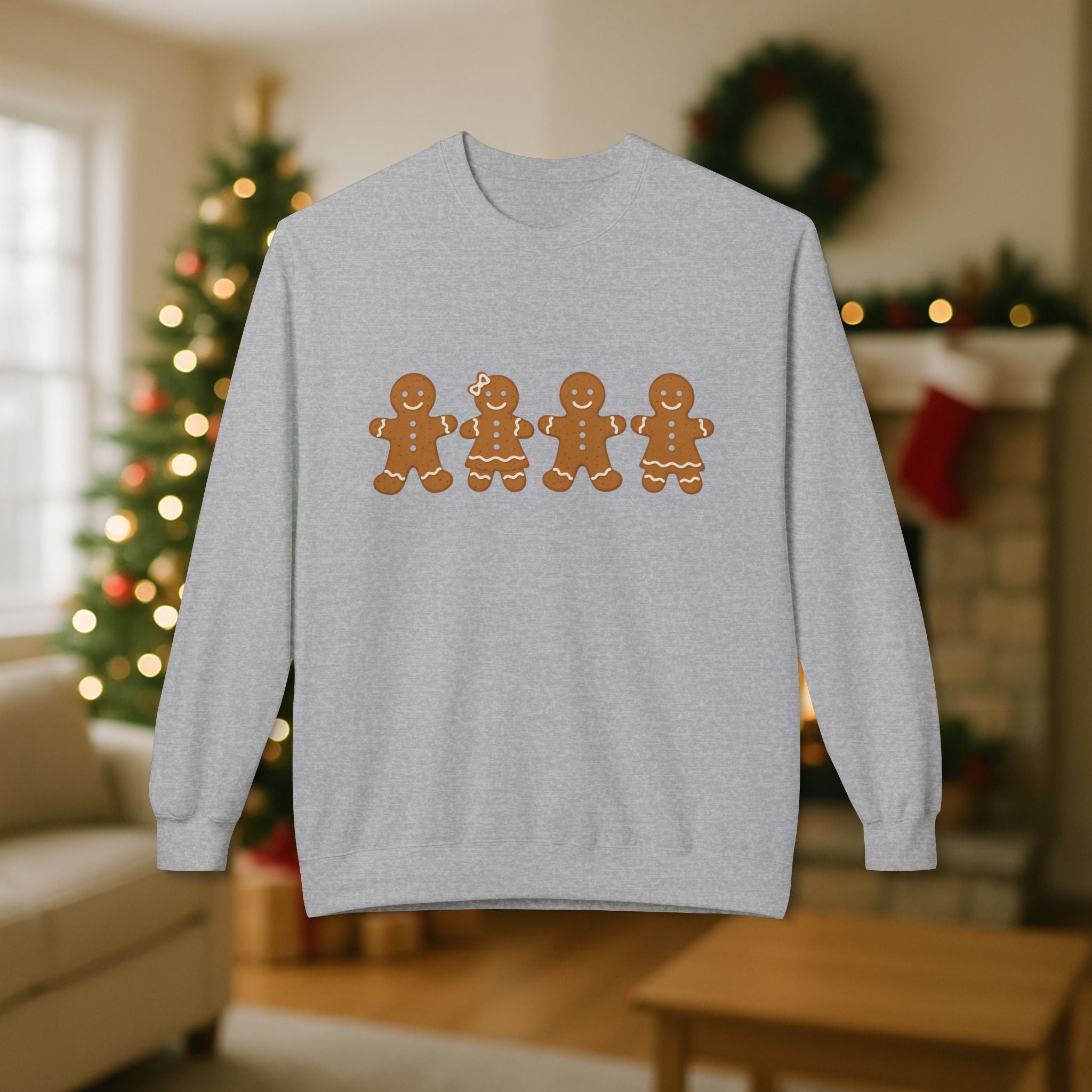 Gingerbread Family Christmas Sweatshirt – Cute Holiday Cookie Crewneck | Festive Matching Family Christmas Sweater