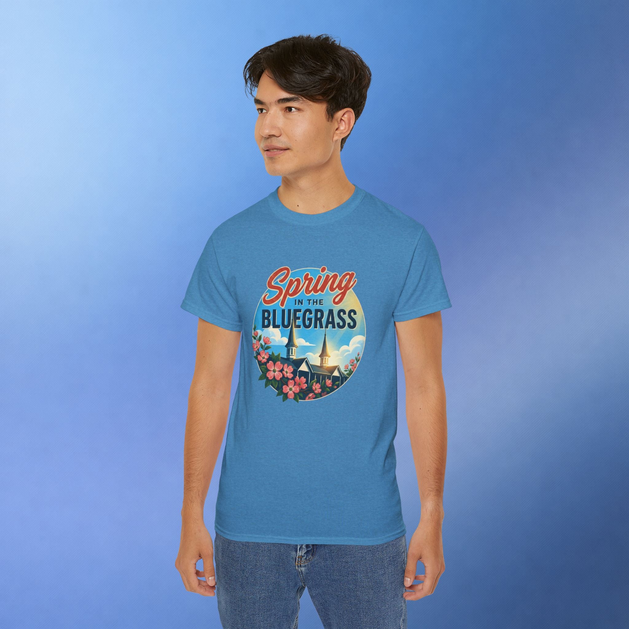 Spring in the Bluegrass T-Shirt – Kentucky Spring Floral Twin Spires Graphic Tee | Bluegrass Spirit Apparel