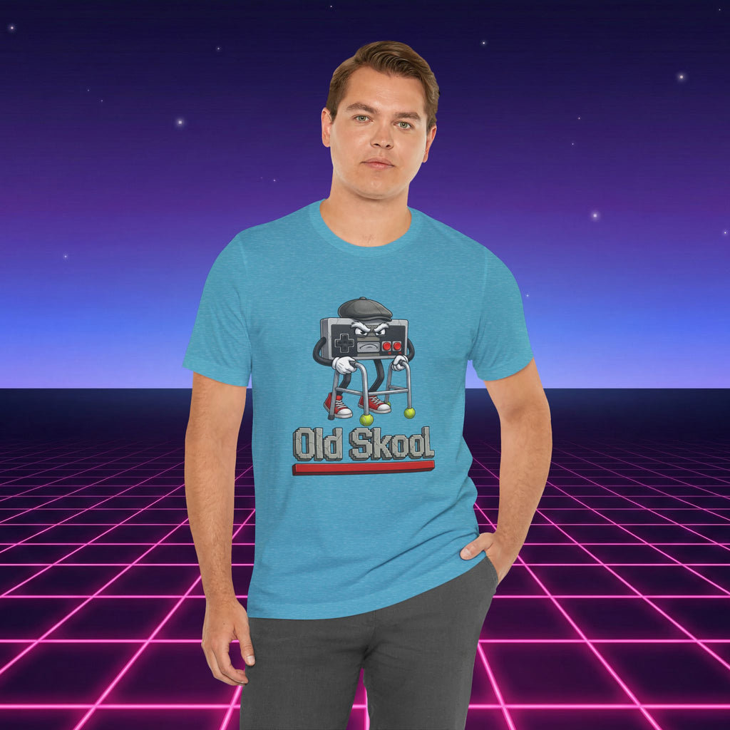 Old Skool Retro Gaming T-Shirt – Vintage Controller Grandpa Gamer Graphic Tee