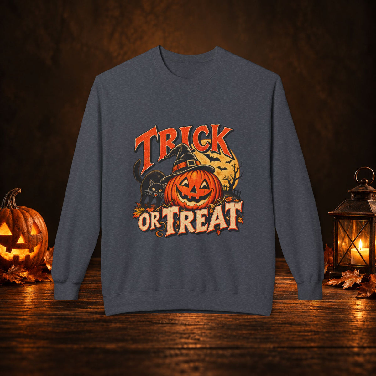Trick or Treat Pumpkin Crewneck Sweatshirt