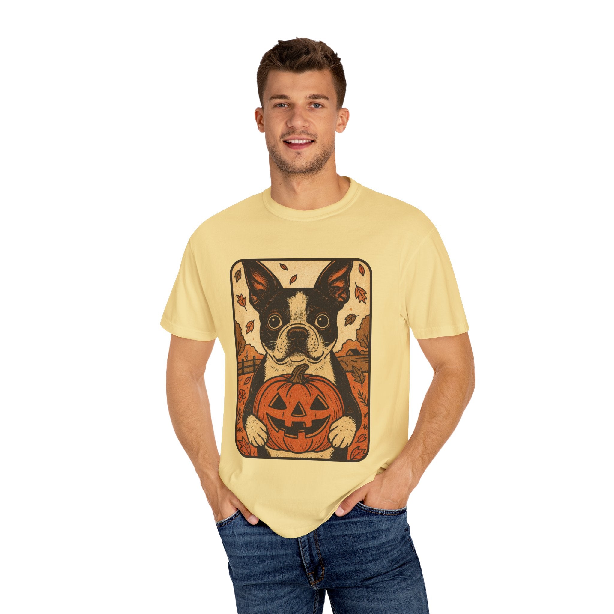 Boston Terrier Pumpkin Pals – Vintage Halloween Tee