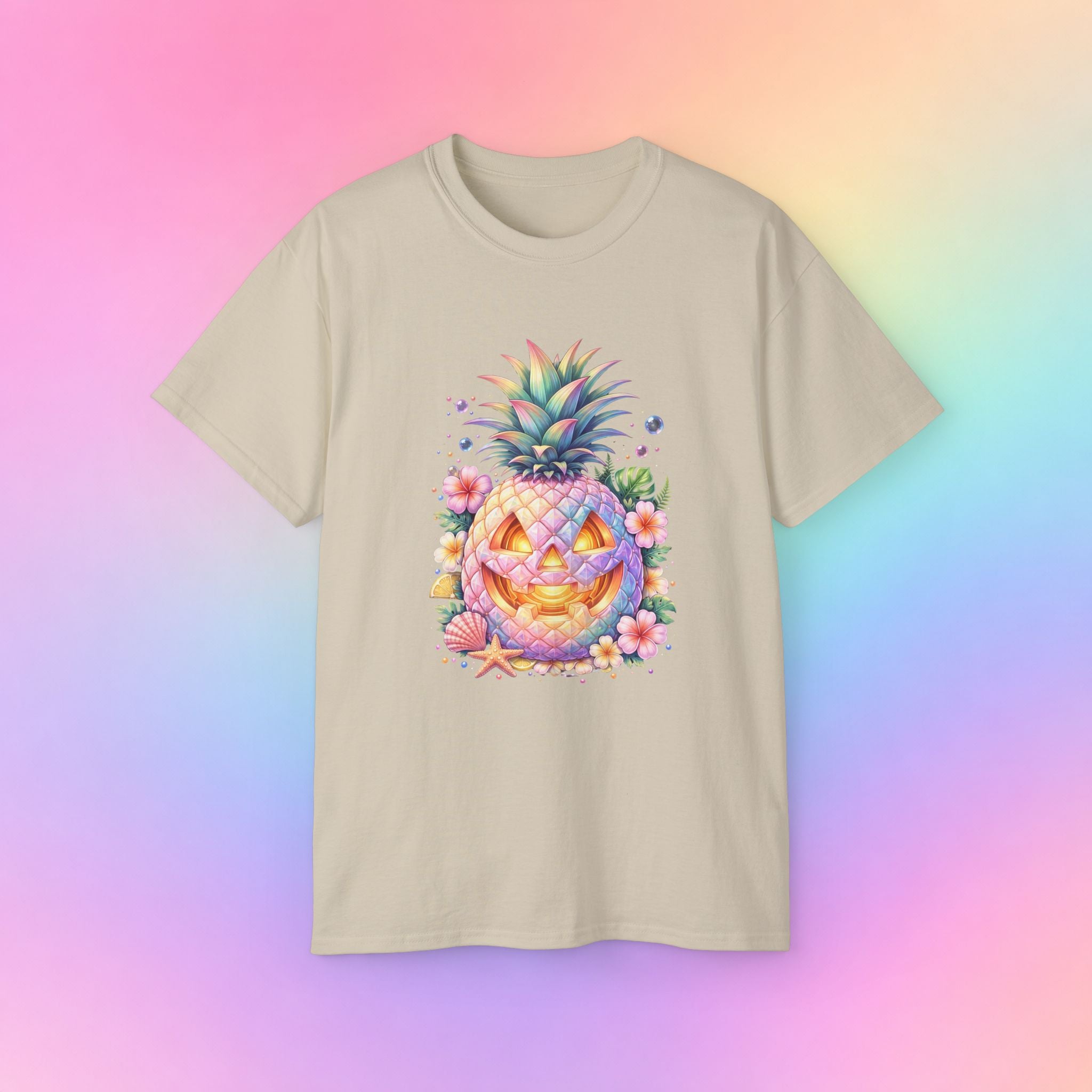Summerween Pineapple Jack-O’-Lantern T-Shirt | Tropical Halloween Shirt