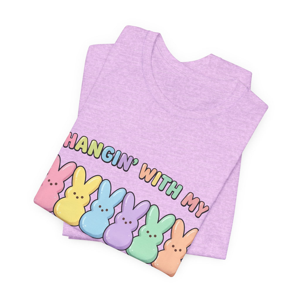 Hangin’ With My Peeps Easter T-Shirt | Cute Pastel Bunny Shirt
