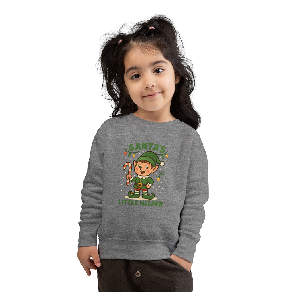 Santa’s Little Helper Toddler Christmas Sweatshirt – Cute Elf Holiday Pullover