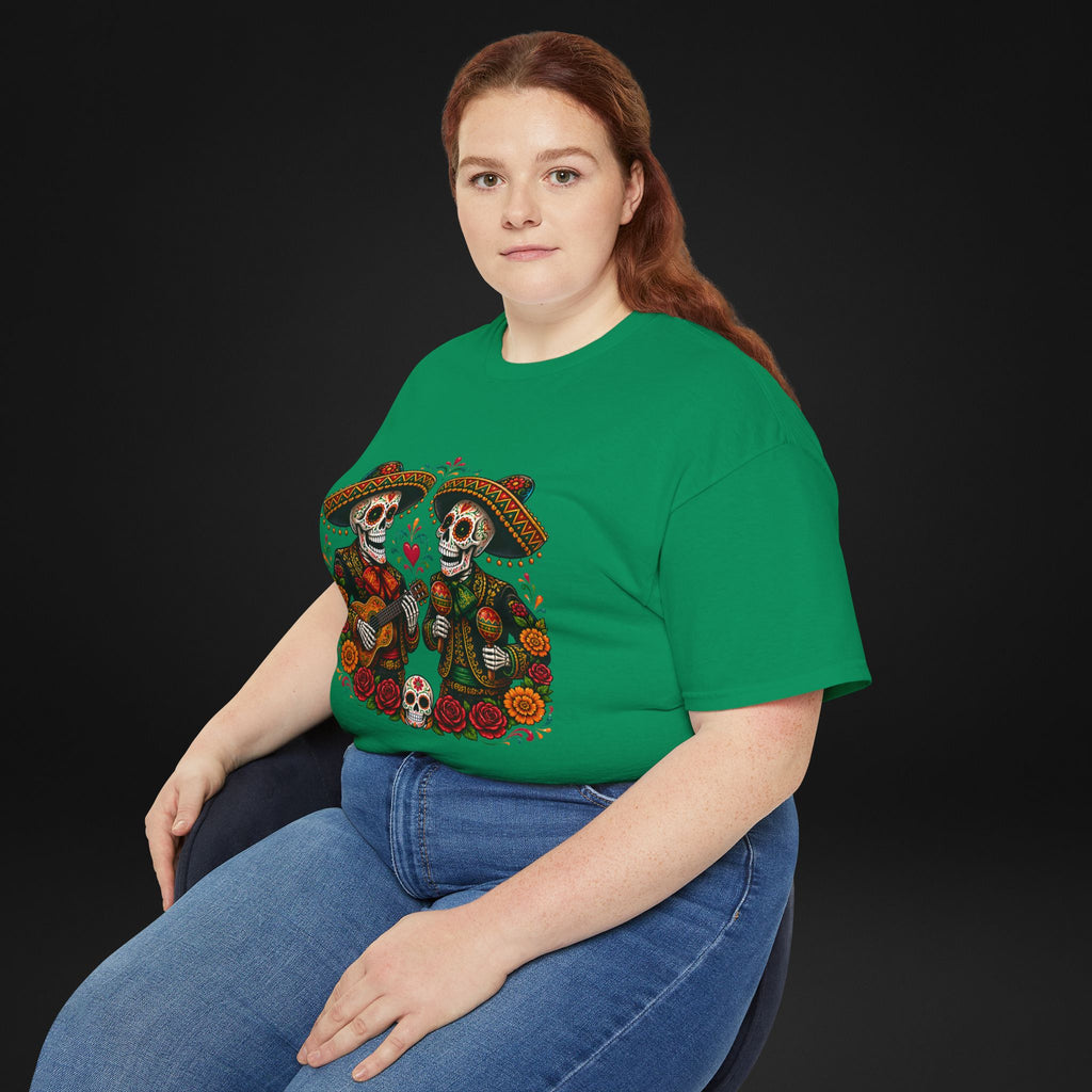 Cinco De Mayo Sugar Skull Mariachi T-Shirt | Dia de los Muertos Inspired Fiesta Tee