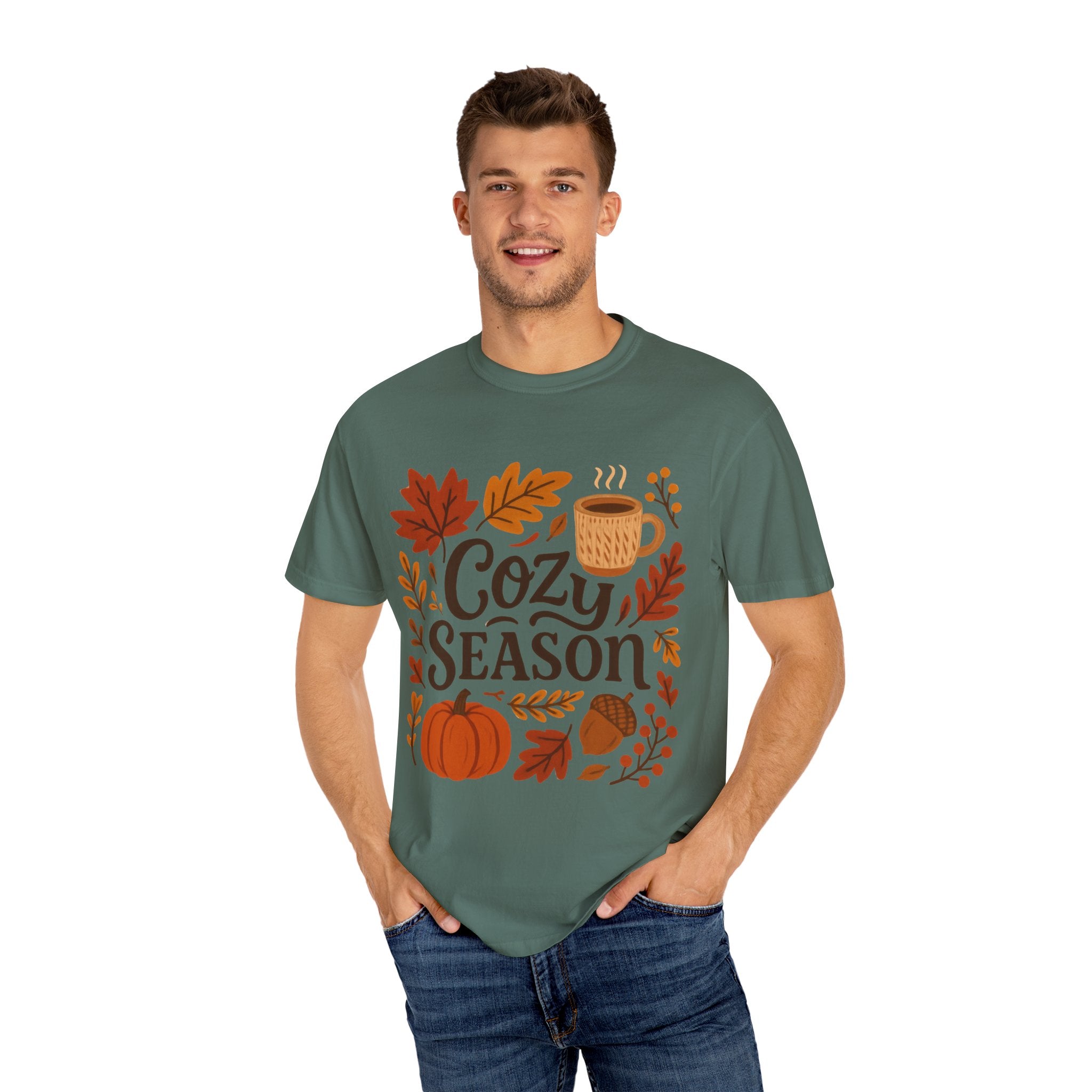 Cozy Season Unisex T-shirt, Fall Fashion Tee, Autumn Apparel, Gift for Him/Her, Pumpkin Spice Shirt, Relaxing Vibes