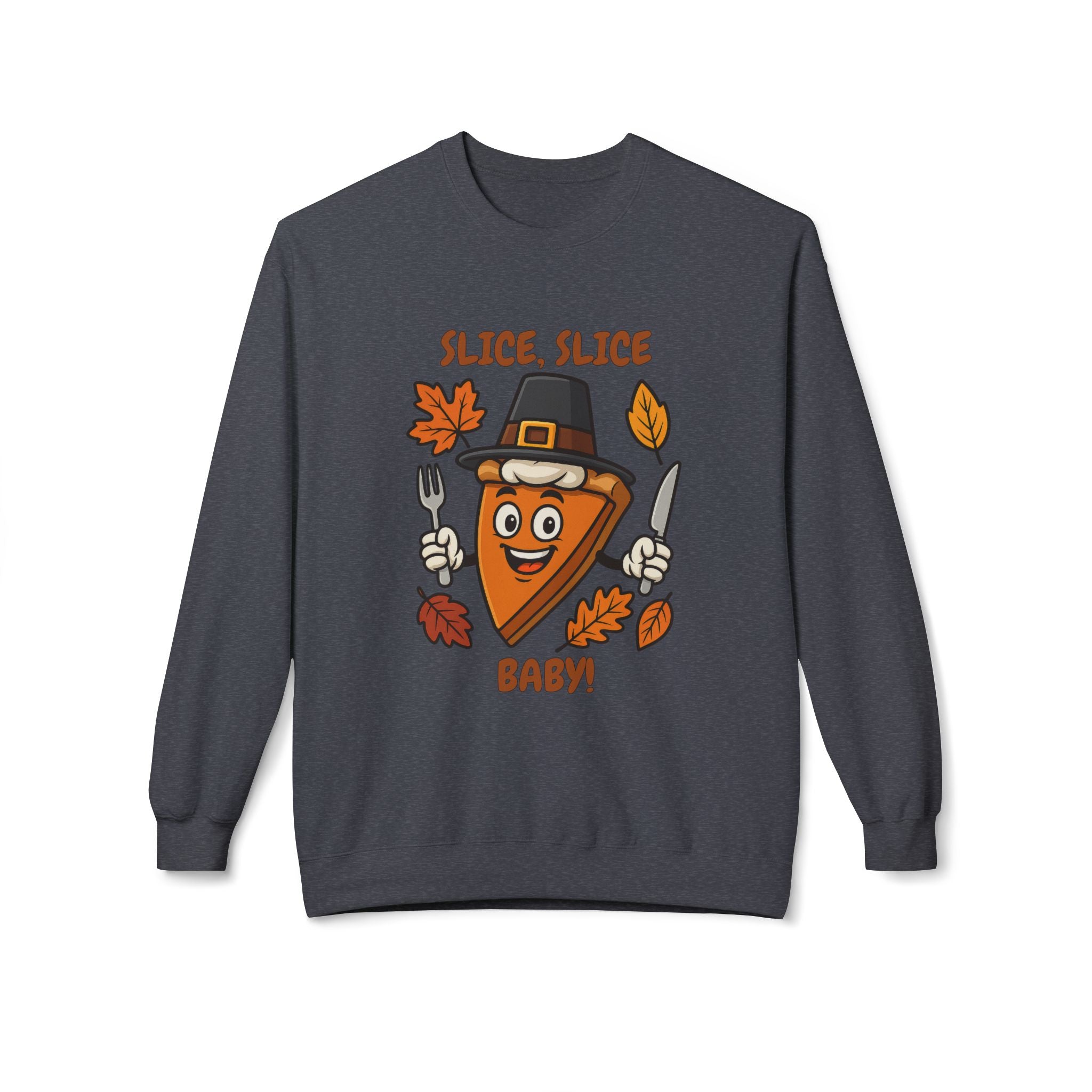 Pumpkin Pie Pilgrim Slice Cartoon | Fun Thanksgiving Sweatshirt