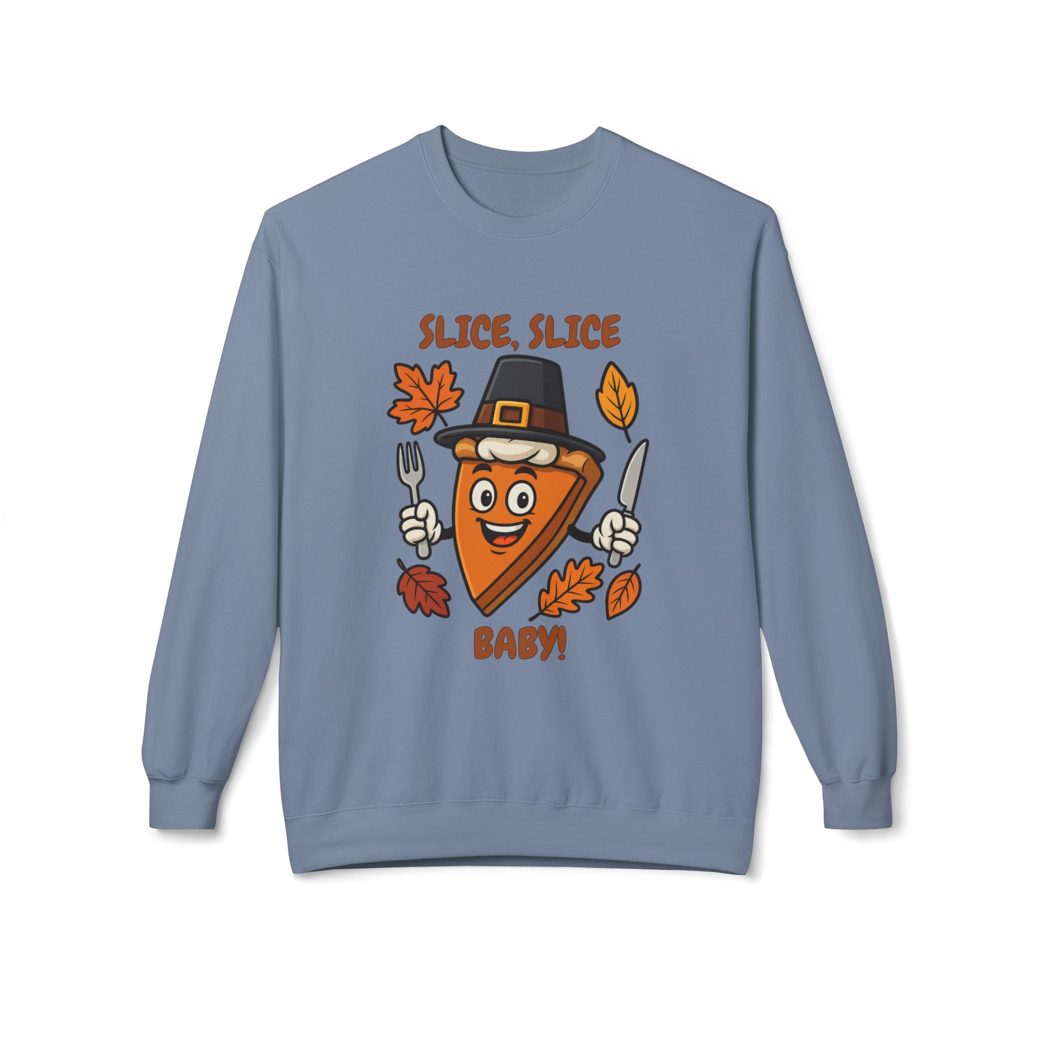 Pumpkin Pie Pilgrim Slice Cartoon | Fun Thanksgiving Sweatshirt