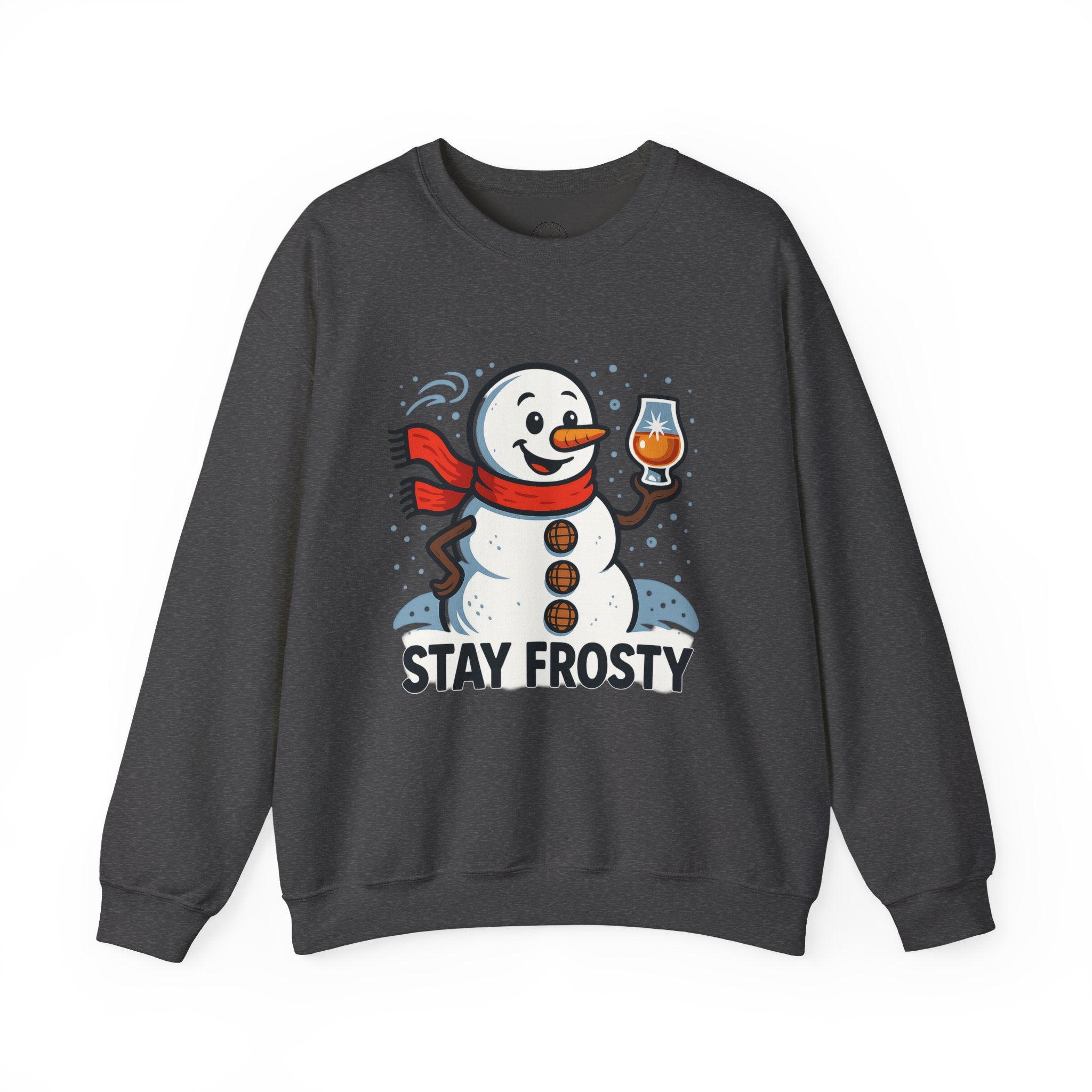 Stay Frosty Snowman Bourbon Christmas Sweatshirt – Funny Holiday Bourbon Lover Gift
