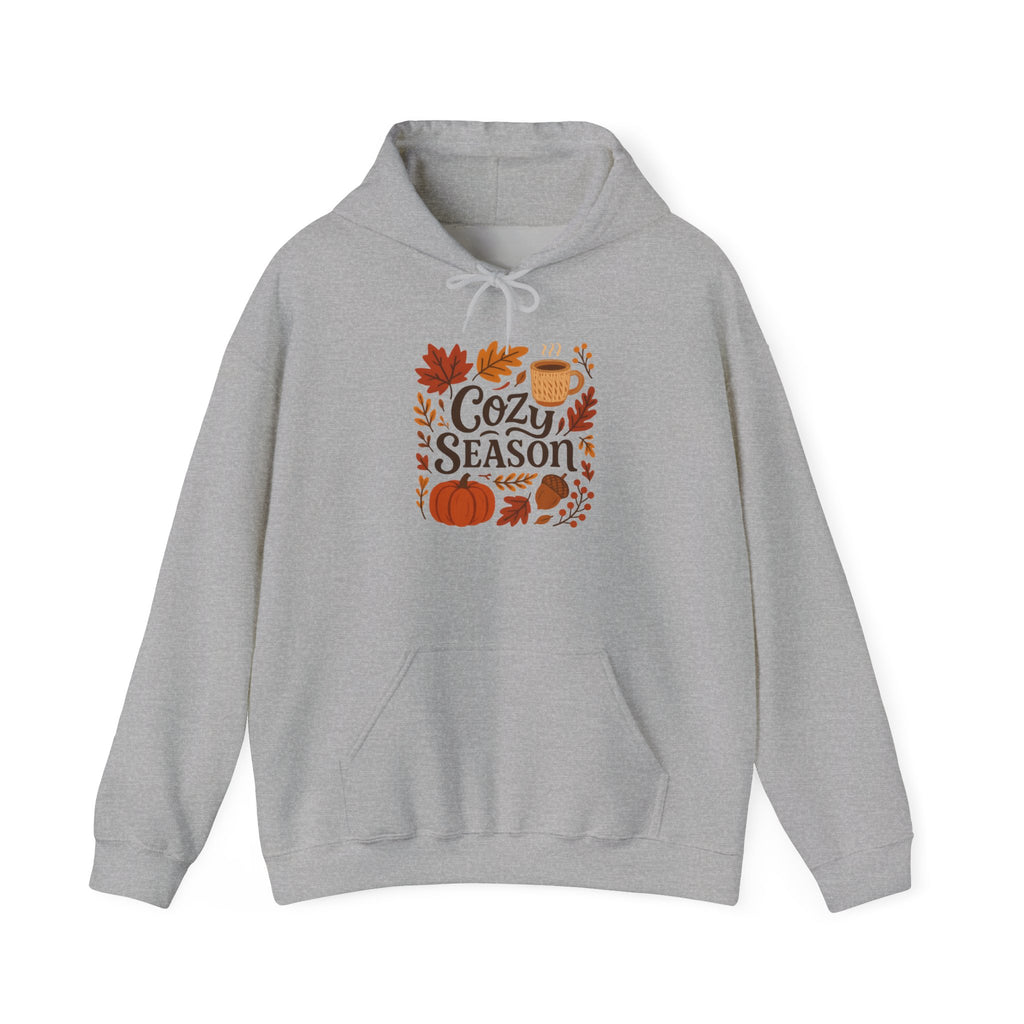 Cozy Season Autumn Hoodie – Fall Pumpkin & Coffee Sweatshirt
