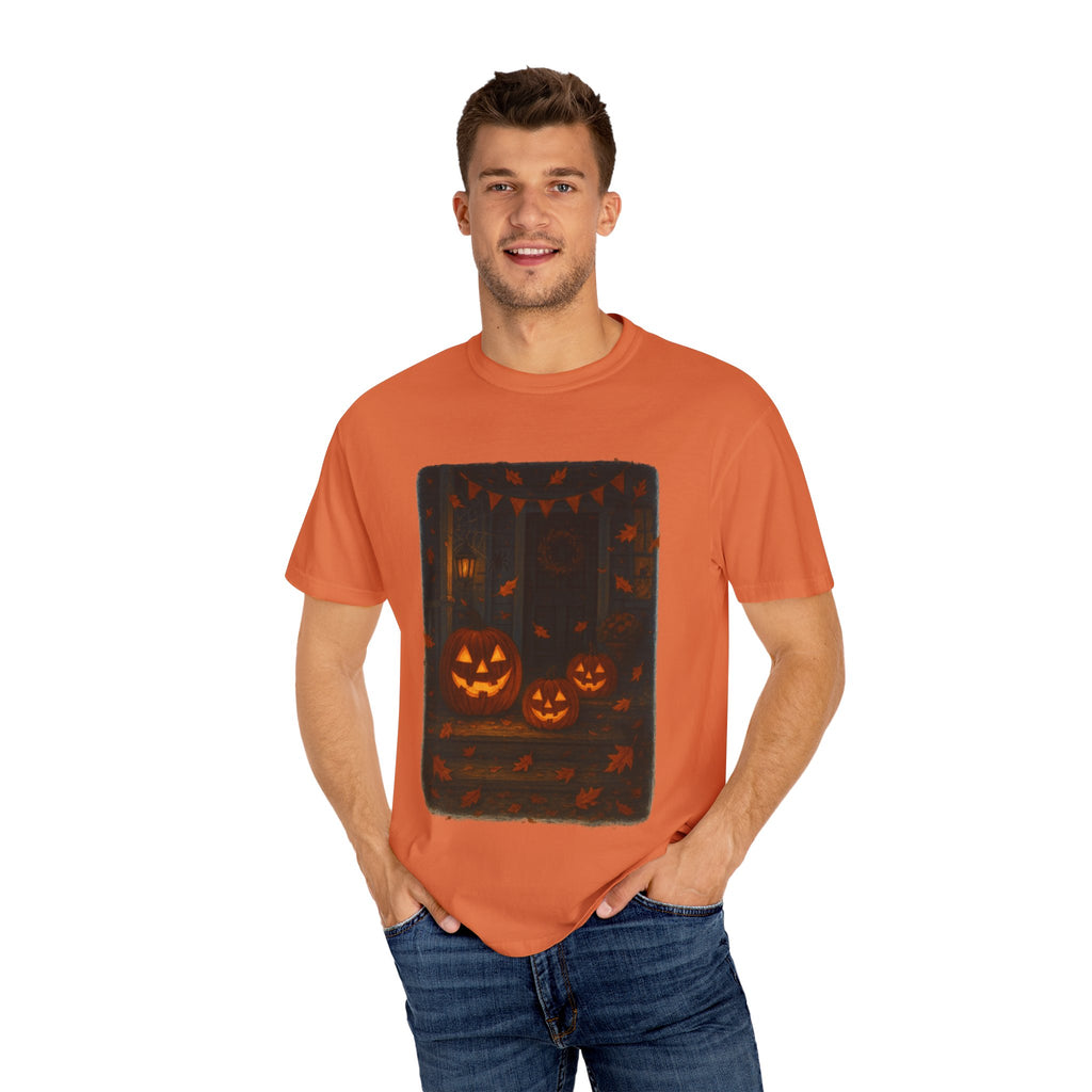Vintage Glowing Jack-O’-Lantern Porch Halloween Tee