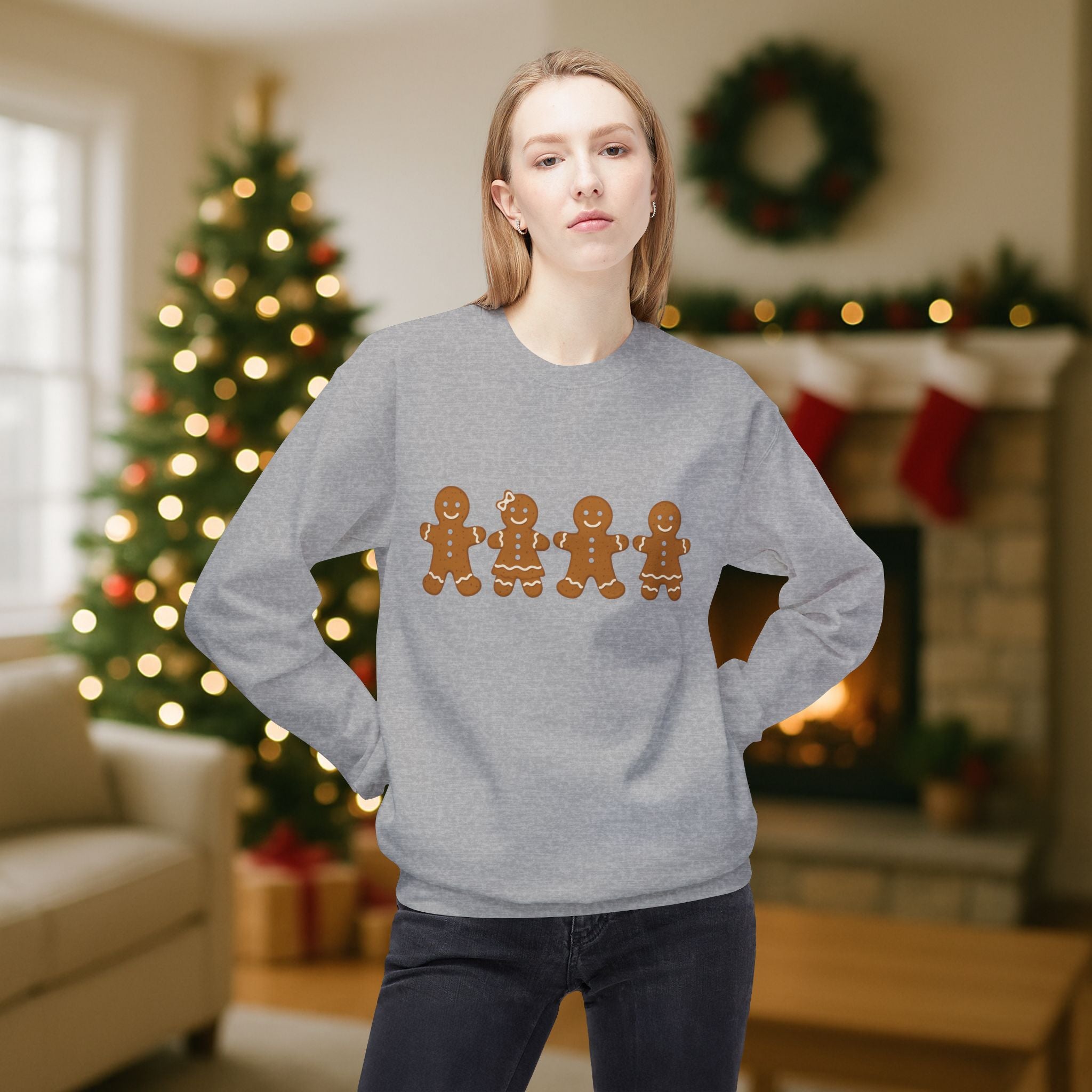 Gingerbread Family Christmas Sweatshirt – Cute Holiday Cookie Crewneck | Festive Matching Family Christmas Sweater