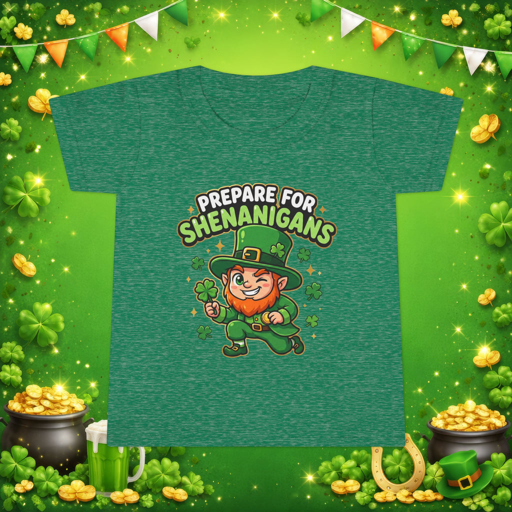Prepare For Shenanigans Toddler T-Shirt – Funny St. Patrick’s Day Leprechaun Shirt for Kids
