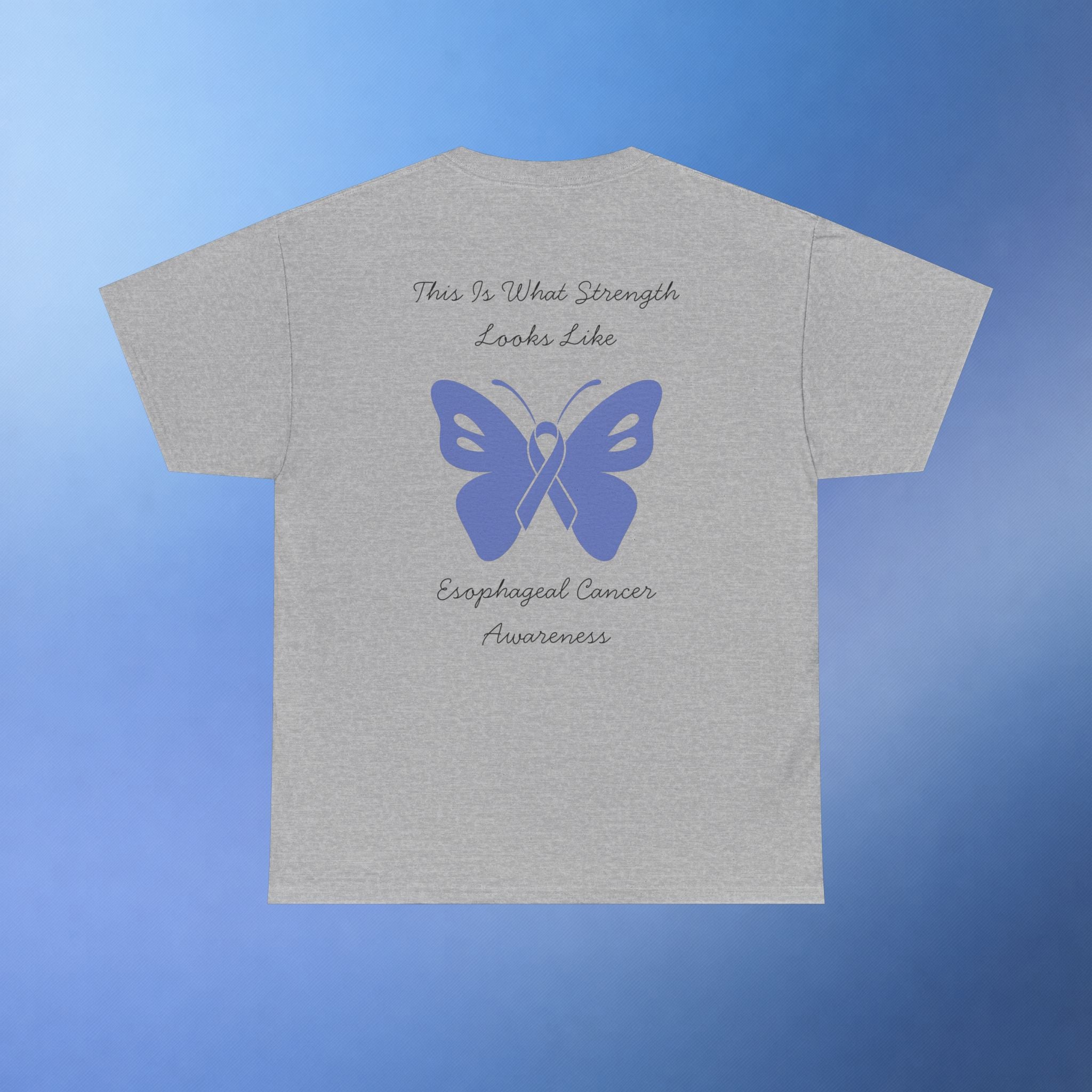 Esophageal Cancer Awareness T-Shirt | This Is What Strength Looks Like Butterfly Ribbon Tee