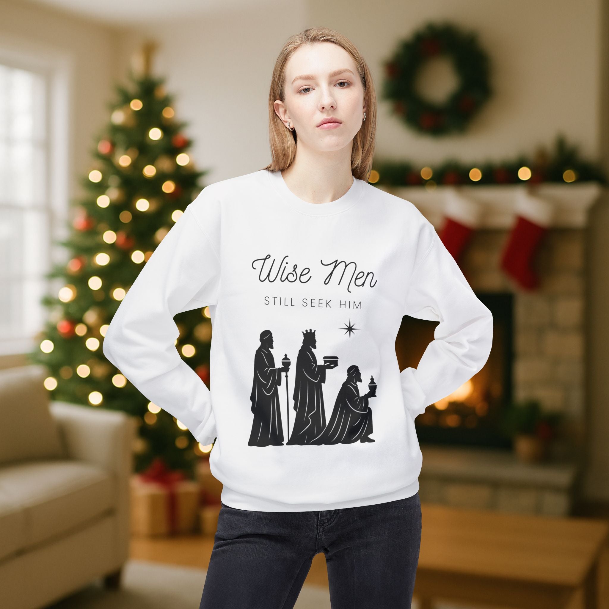Wise Men Still Seek Him Christian Christmas Sweatshirt – Three Wise Men Nativity Crewneck – Faith Holiday Apparel