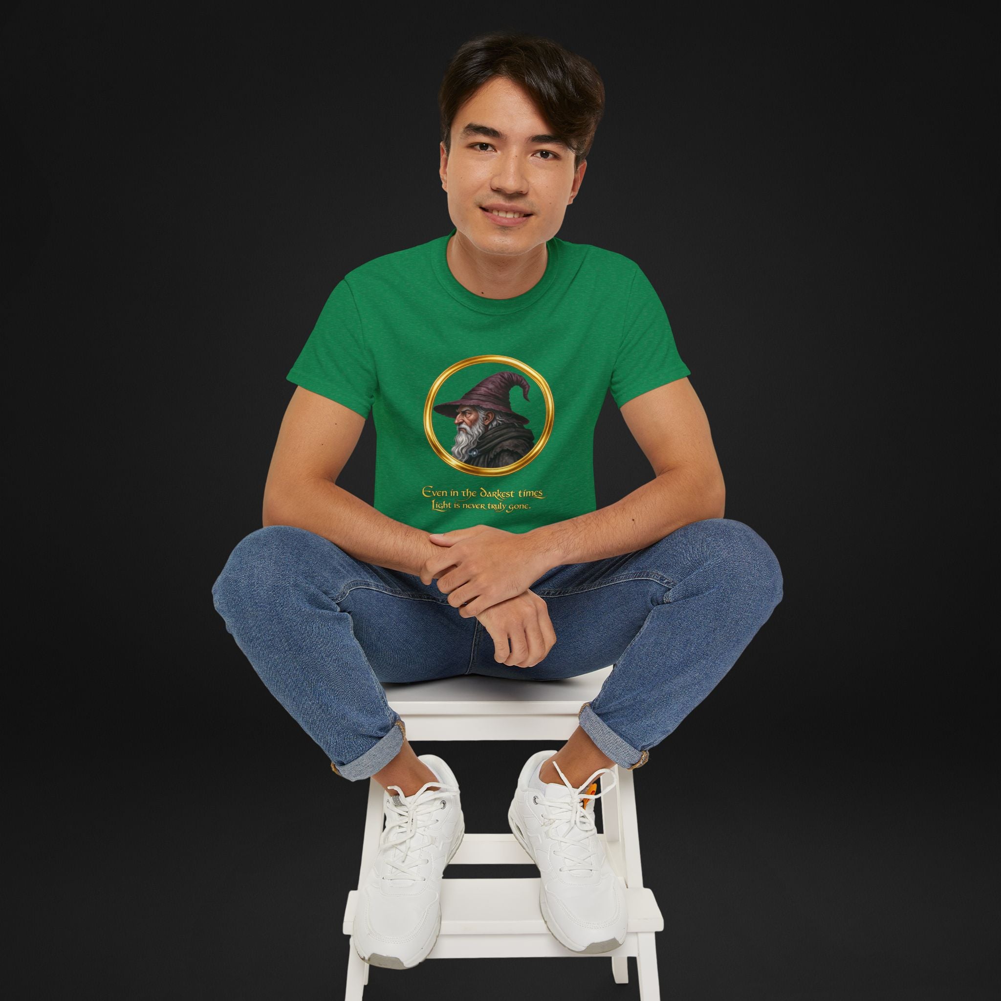 Vintage Wizard Graphic T-Shirt | Fantasy Side Profile Tee