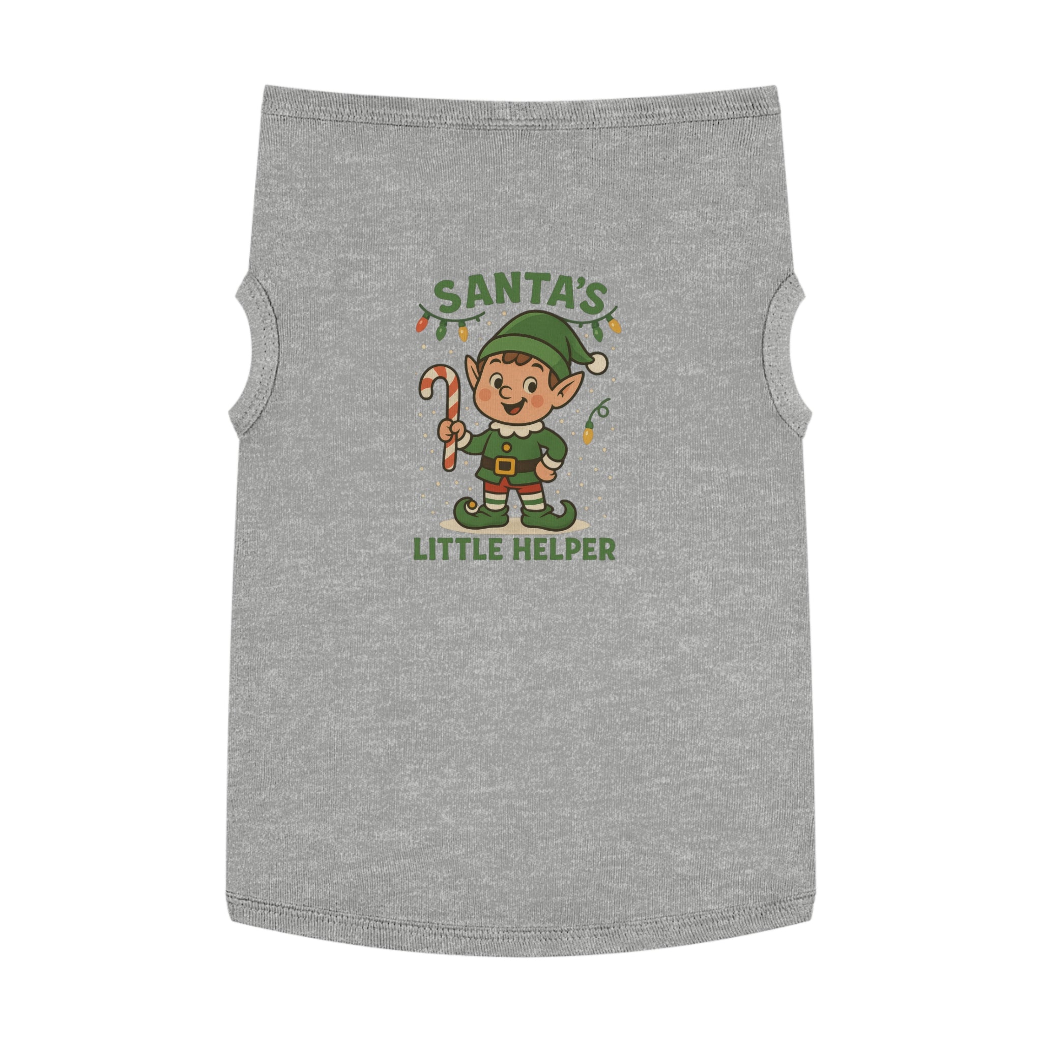 Santa’s Little Helper Dog Christmas Shirt – Cute Holiday Elf Pet Tank Top