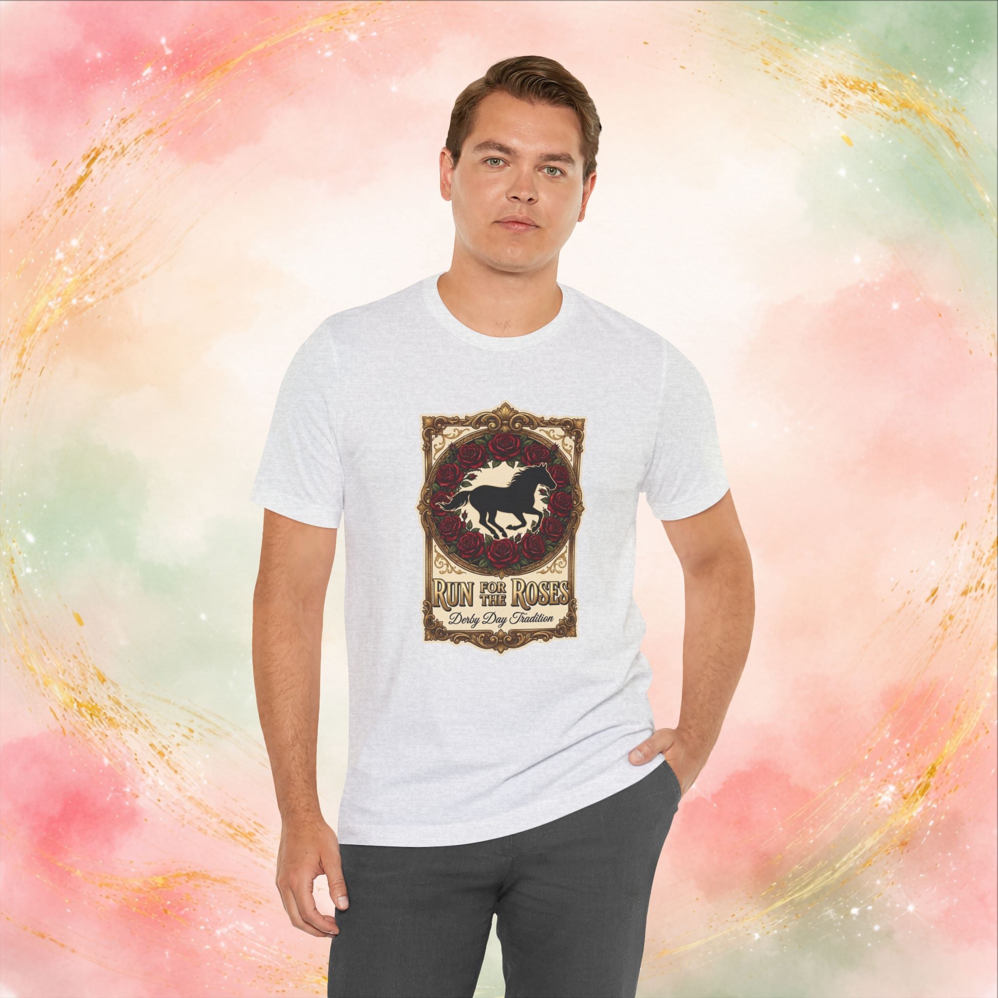 Run for the Roses Unisex T-Shirt, Derby Day Horse Shirt, Vintage Floral Racing Tee