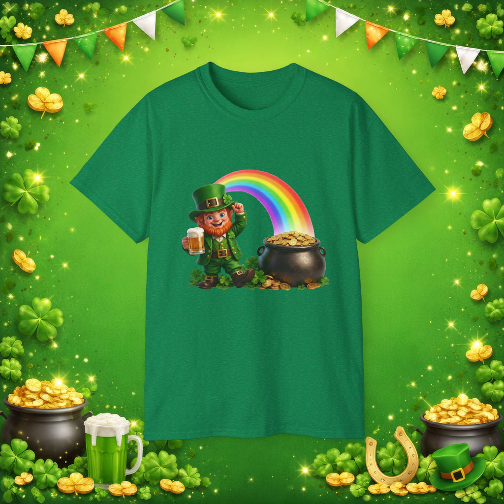 Lucky Leprechaun Rainbow Gold St. Patrick’s Day T-Shirt | Irish Beer Shirt