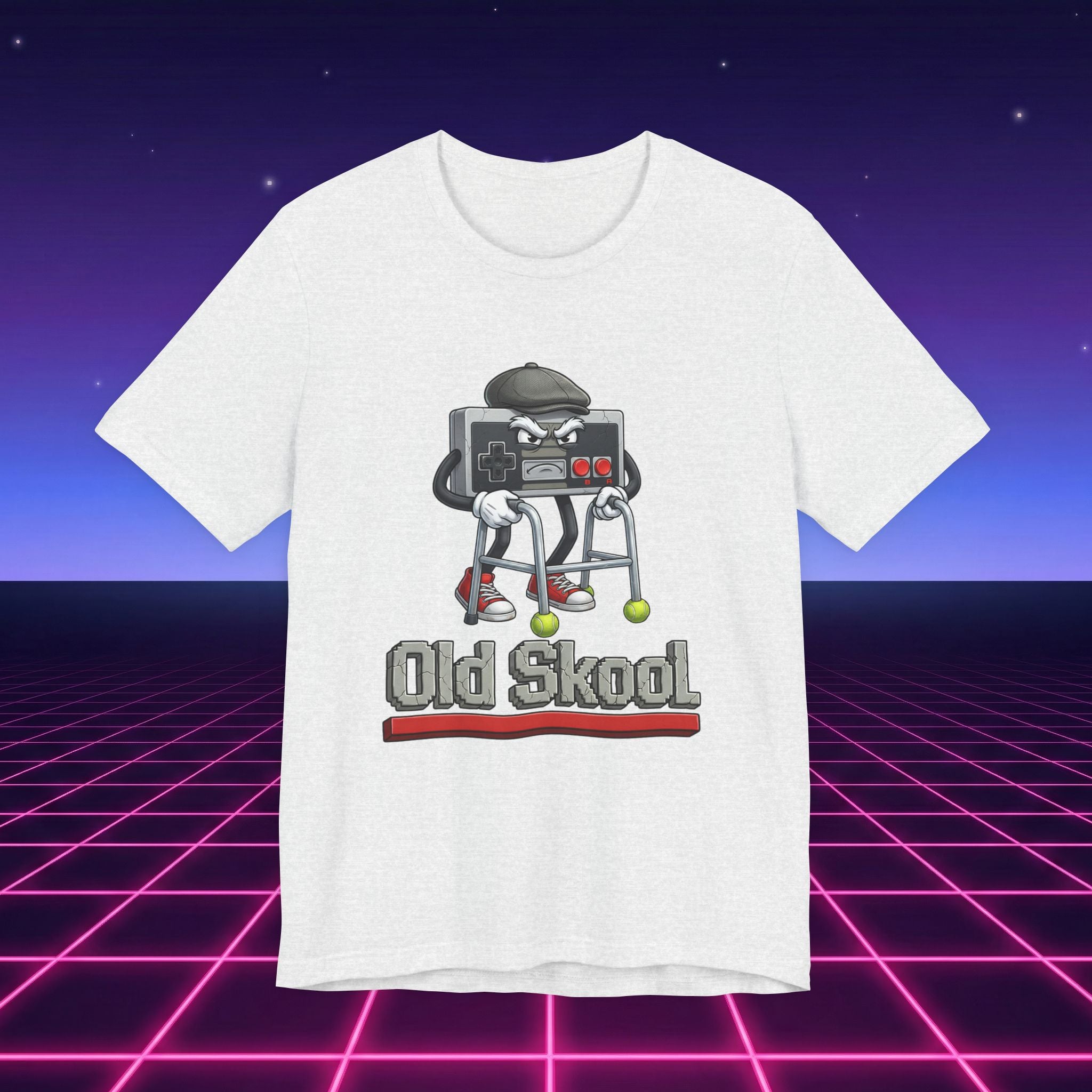 Old Skool Retro Gaming T-Shirt – Vintage Controller Grandpa Gamer Graphic Tee