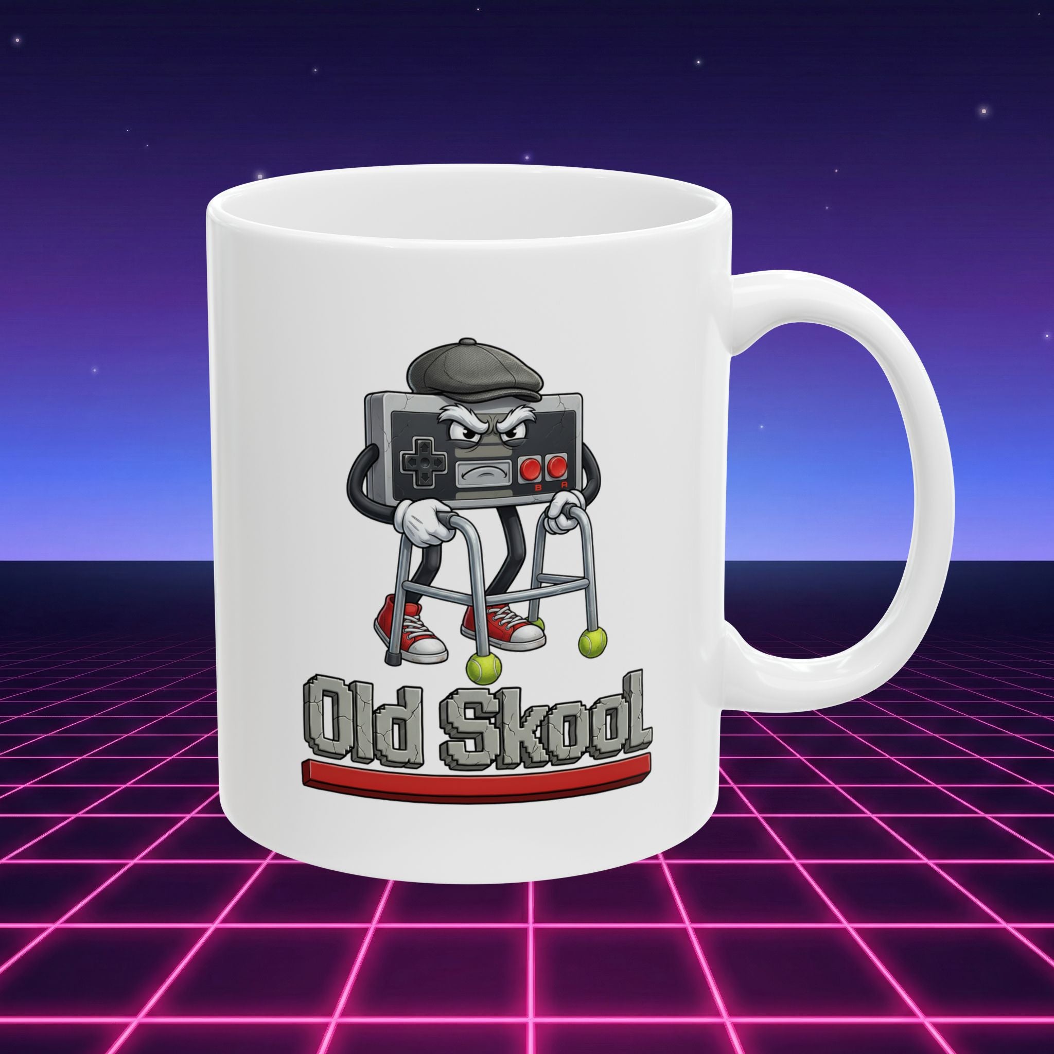 Old Skool Retro Gaming Coffee Mug – Vintage Gamer Controller Cup