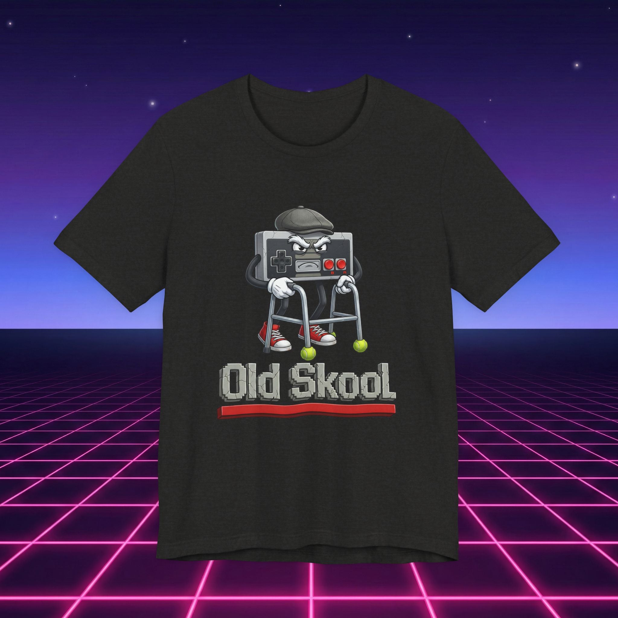 Old Skool Retro Gaming T-Shirt – Vintage Controller Grandpa Gamer Graphic Tee