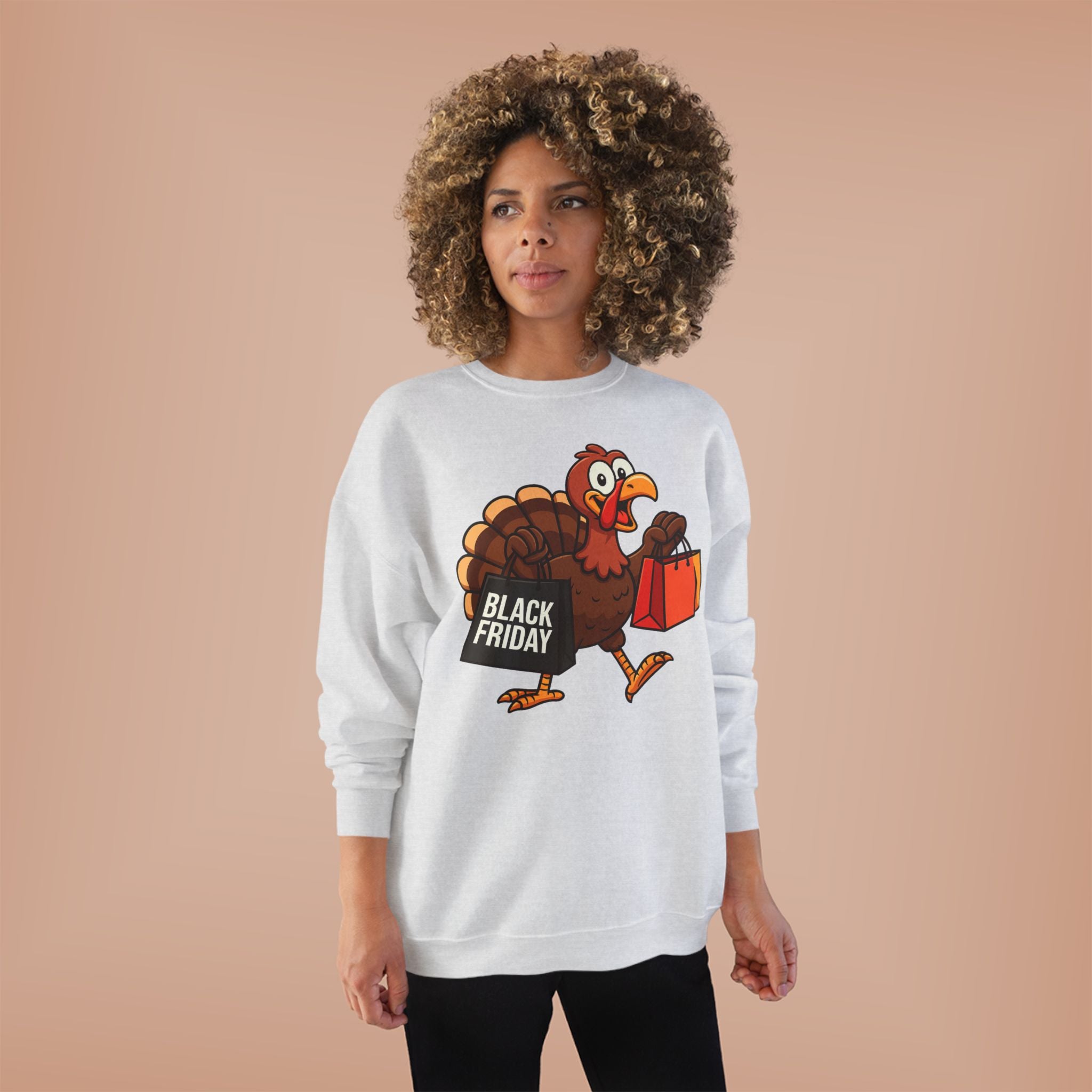 Black Friday Shopping Turkey Sweatshirt – Funny Thanksgiving & Holiday Gift