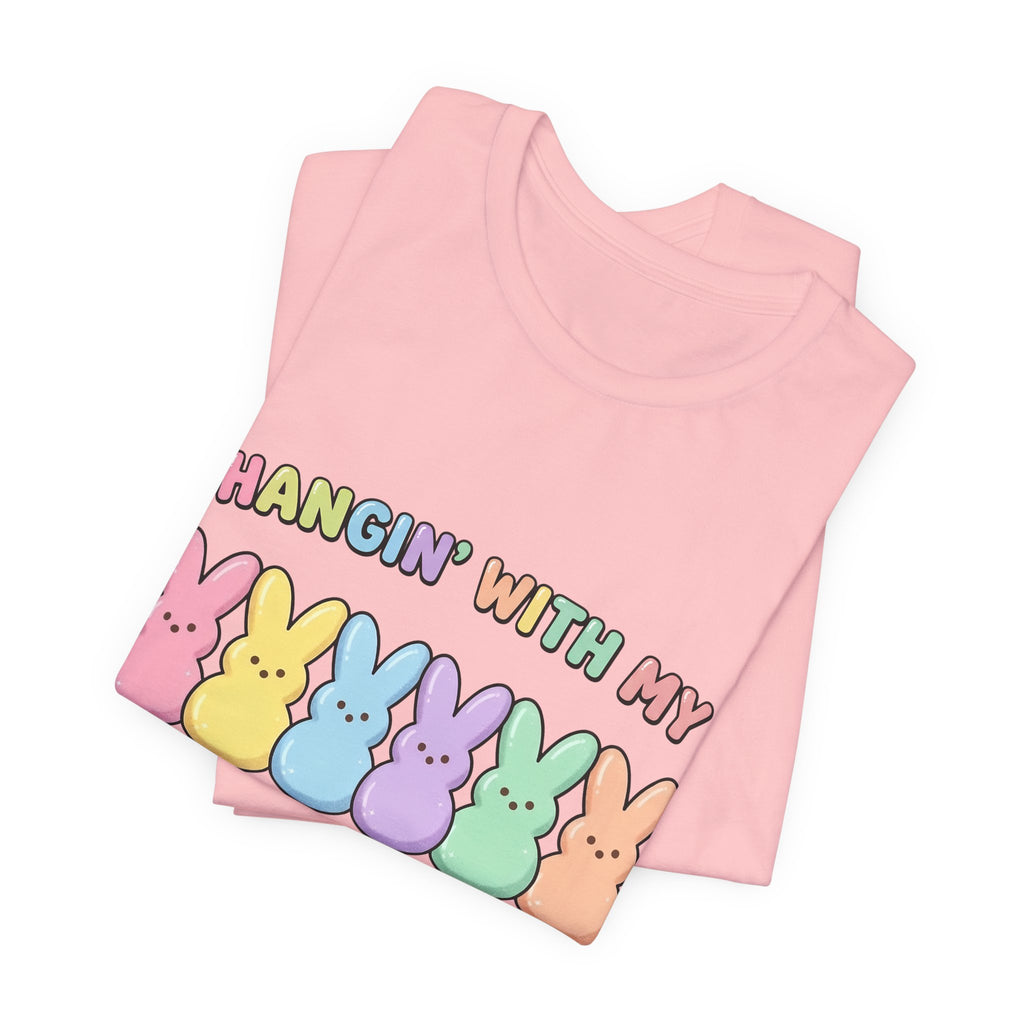 Hangin’ With My Peeps Easter T-Shirt | Cute Pastel Bunny Shirt