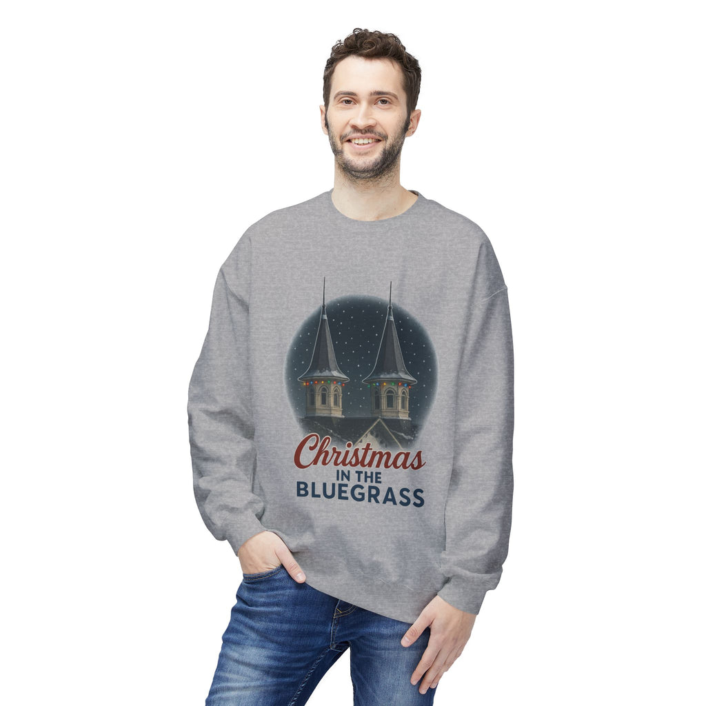 🎄 Christmas in the Bluegrass Sweatshirt – Churchill Downs Twin Spires Holiday Design