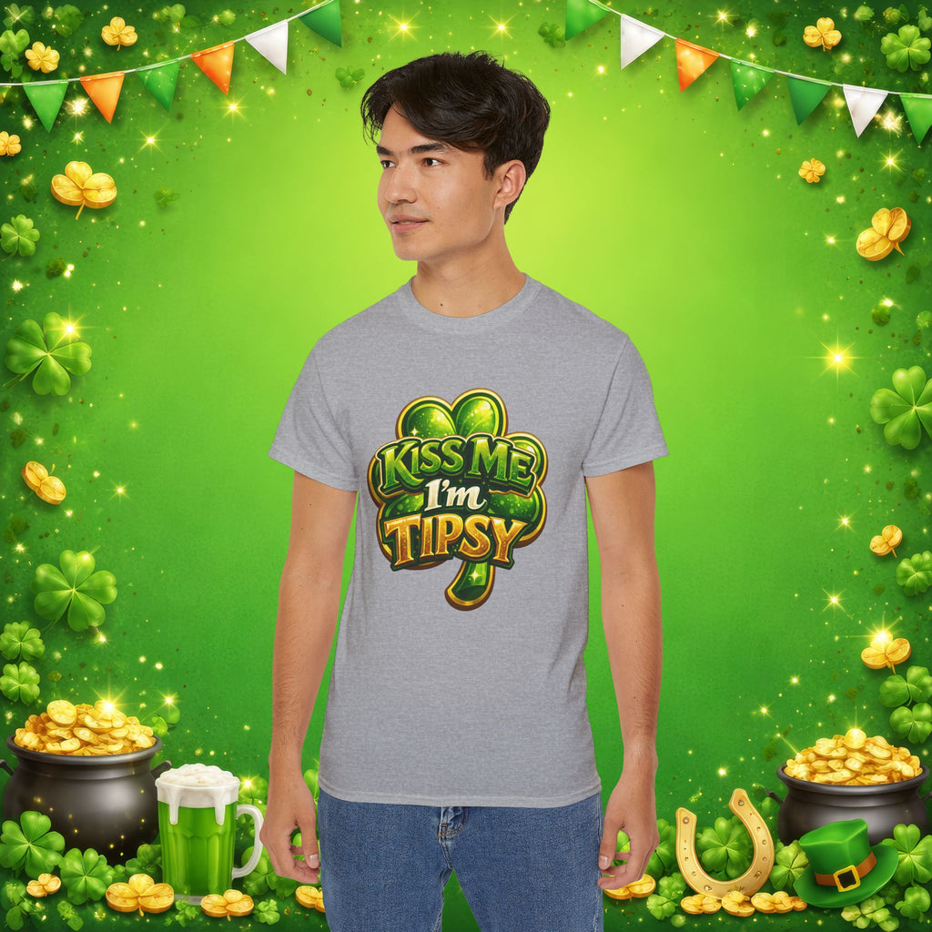 Kiss Me I’m Tipsy St. Patrick’s Day T-Shirt – Funny Irish Drinking Shirt