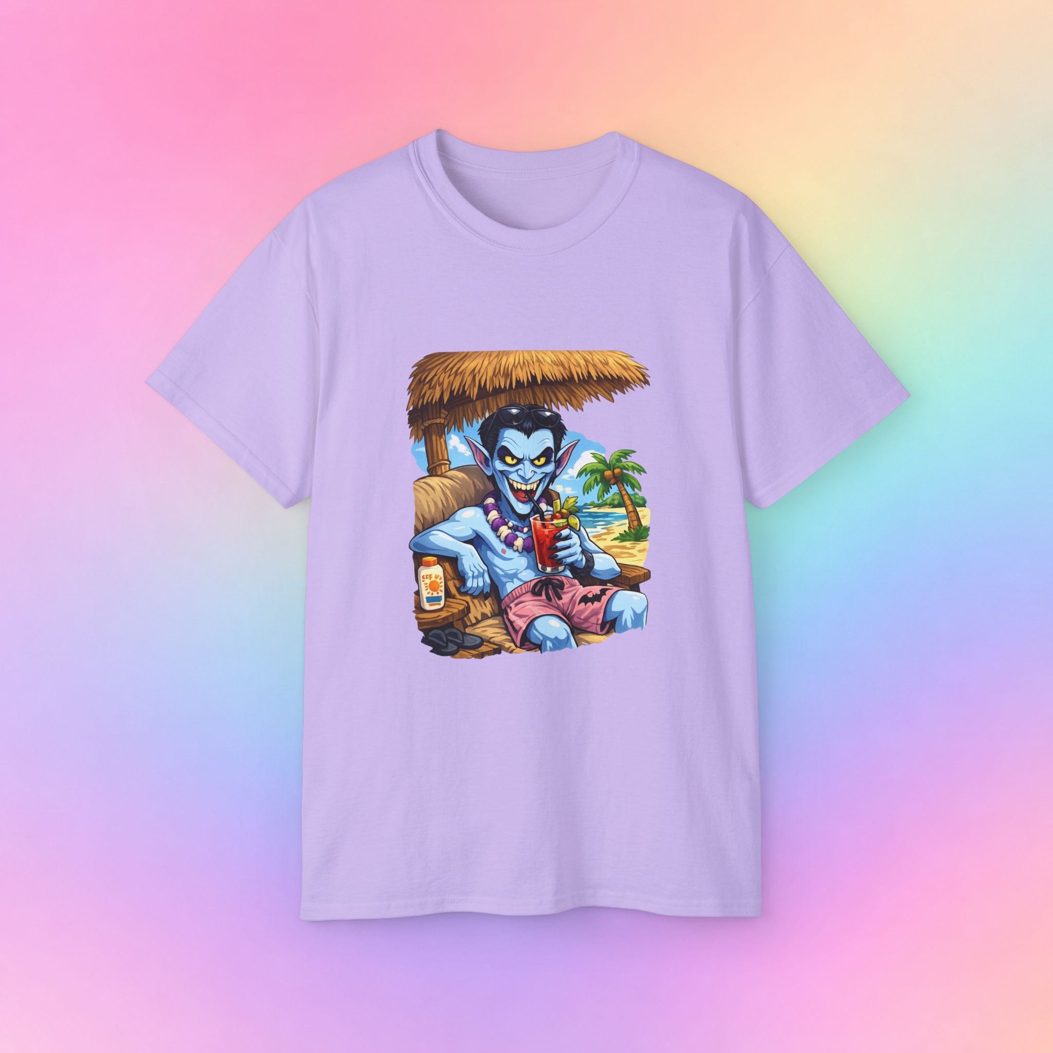 Summerween Vampire Beach Vacation T-Shirt | Spooky Summer Halloween Tee