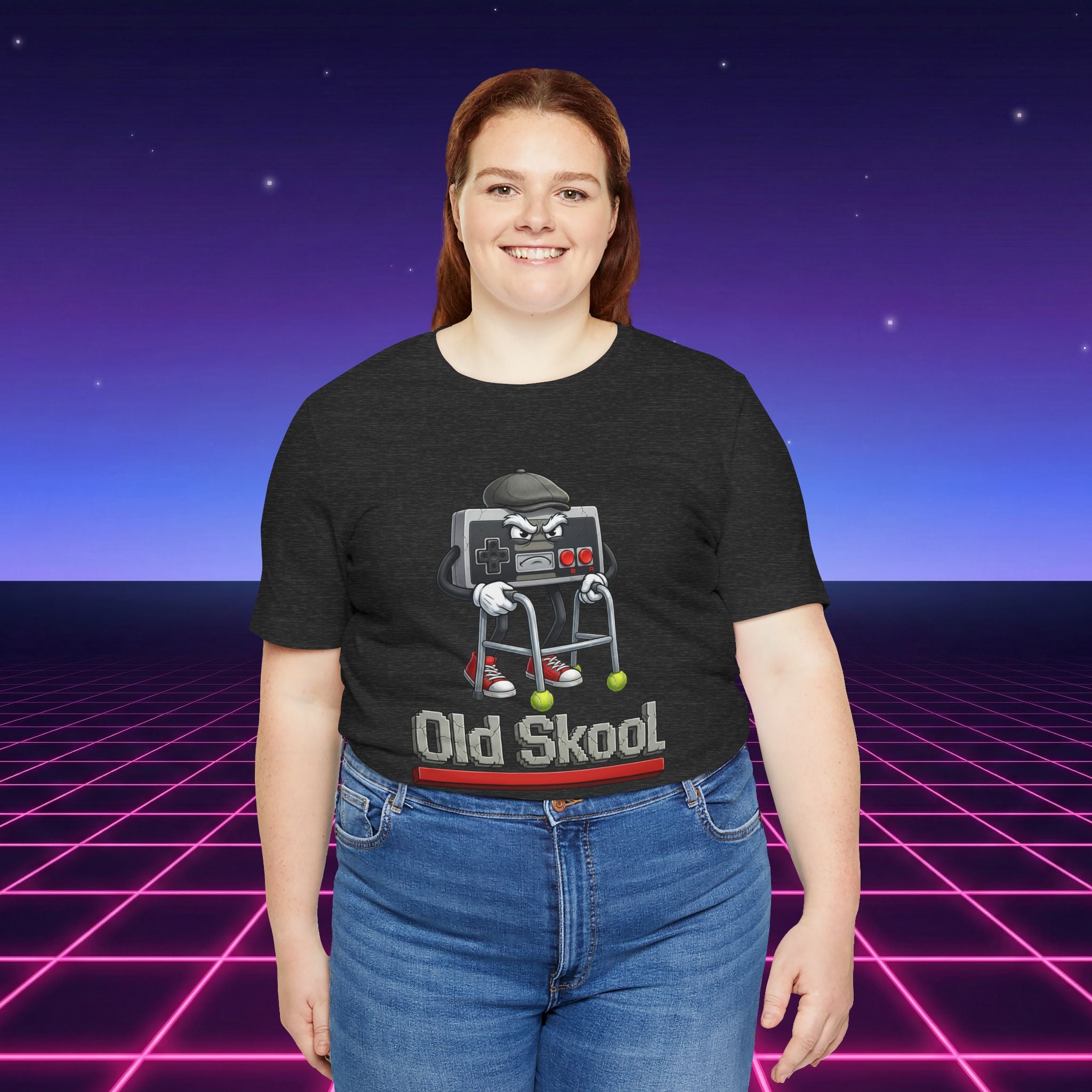 Old Skool Retro Gaming T-Shirt – Vintage Controller Grandpa Gamer Graphic Tee