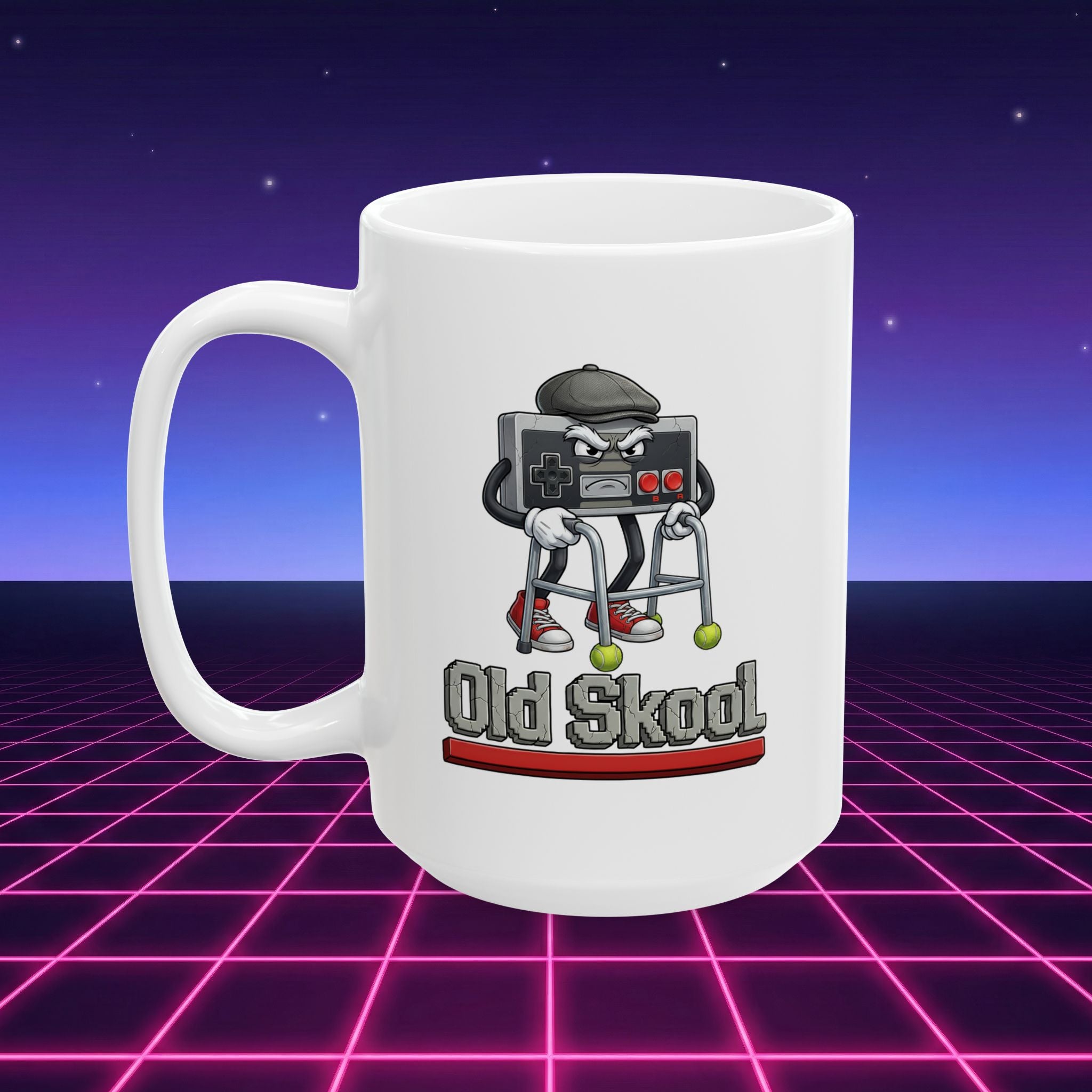 Old Skool Retro Gaming Coffee Mug – Vintage Gamer Controller Cup