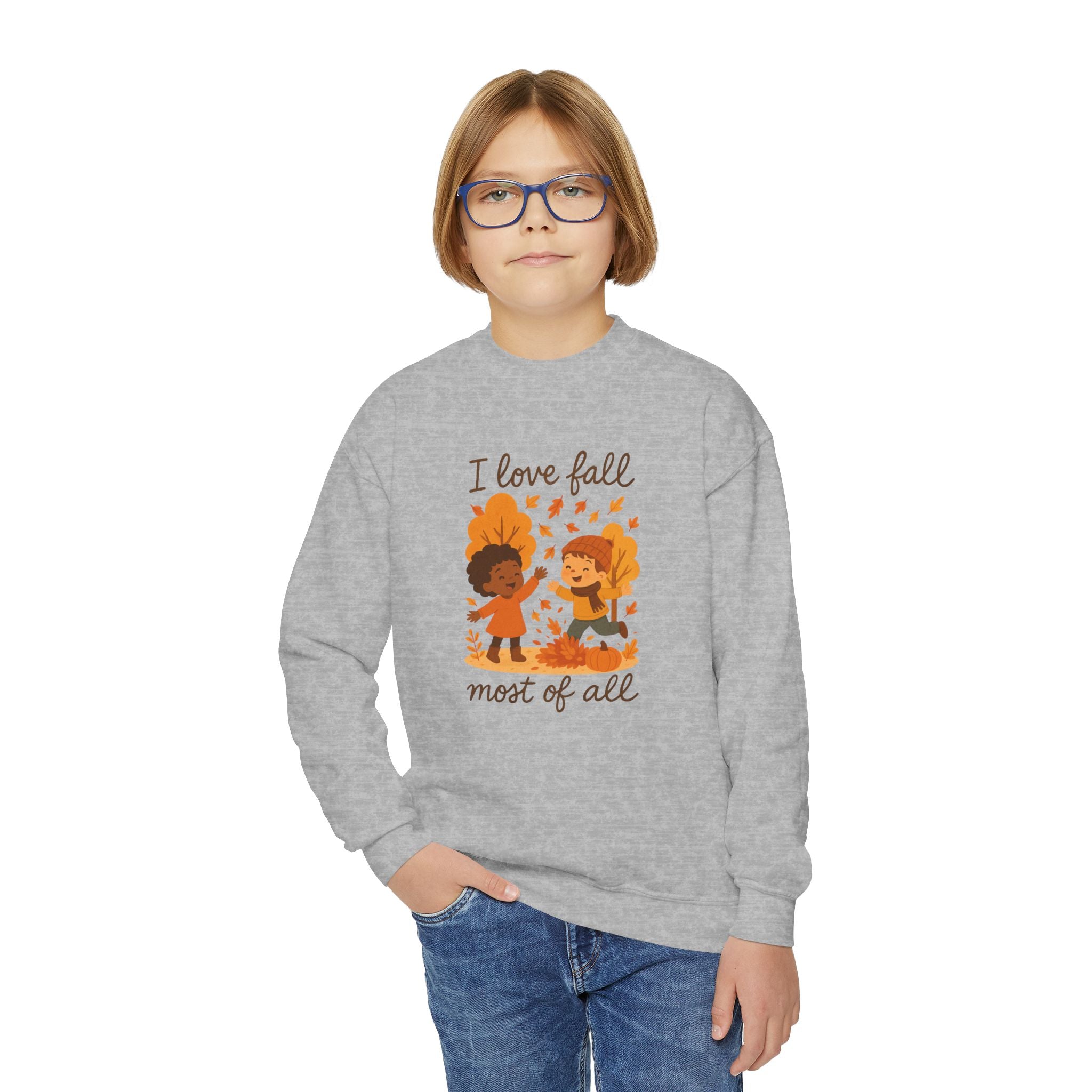 Kids "I Love Fall Most of All" Autumn Sweatshirt