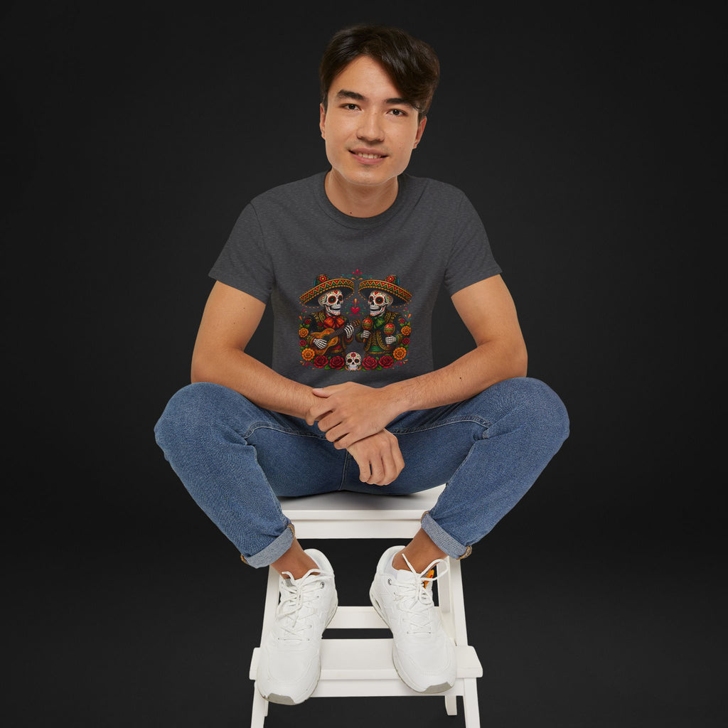 Cinco De Mayo Sugar Skull Mariachi T-Shirt | Dia de los Muertos Inspired Fiesta Tee