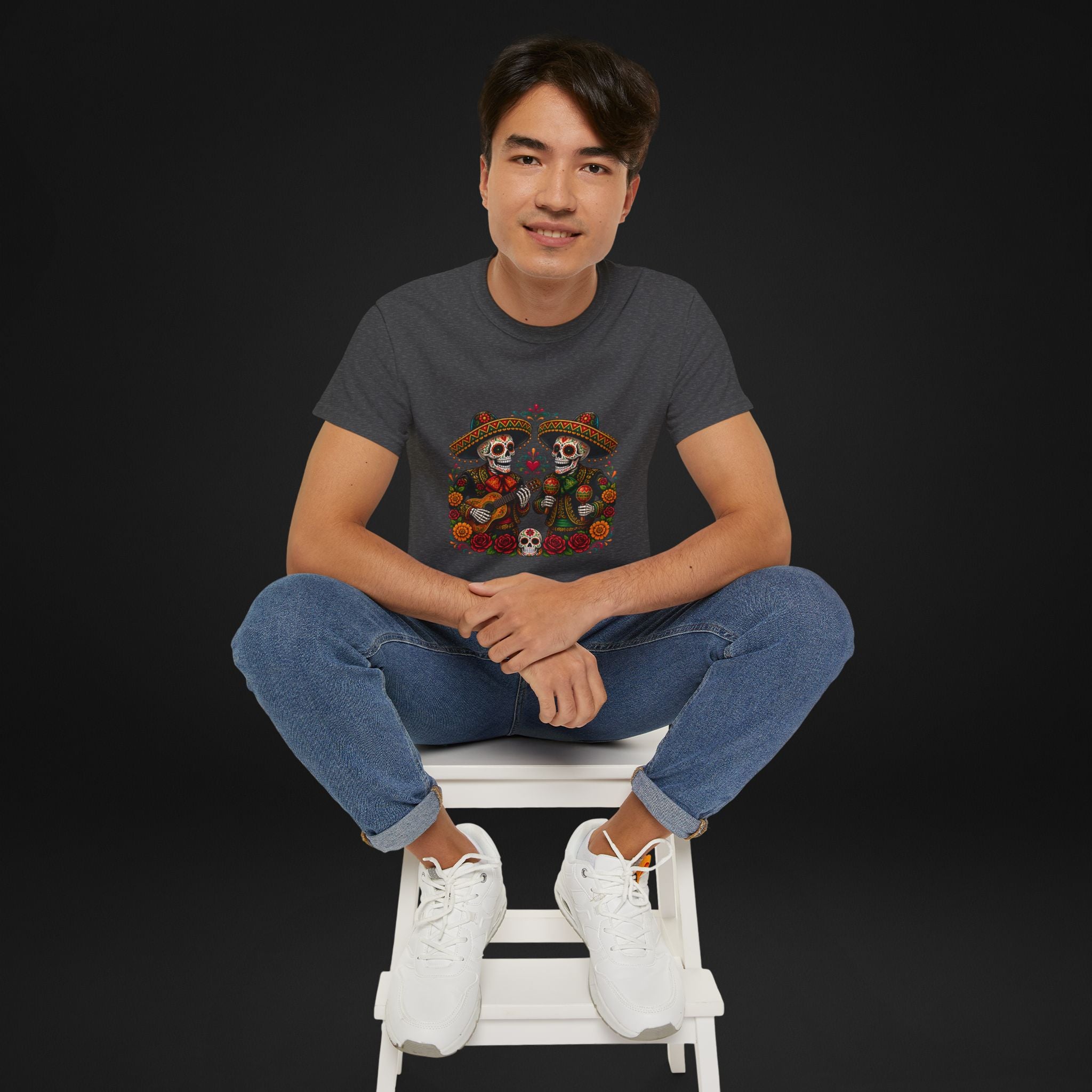 Cinco De Mayo Sugar Skull Mariachi T-Shirt | Dia de los Muertos Inspired Fiesta Tee