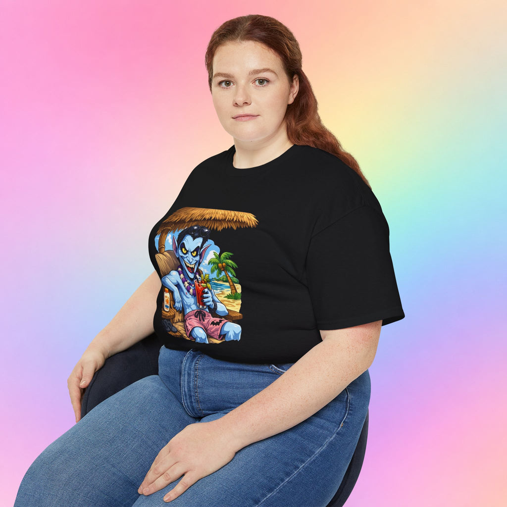 Summerween Vampire Beach Vacation T-Shirt | Spooky Summer Halloween Tee