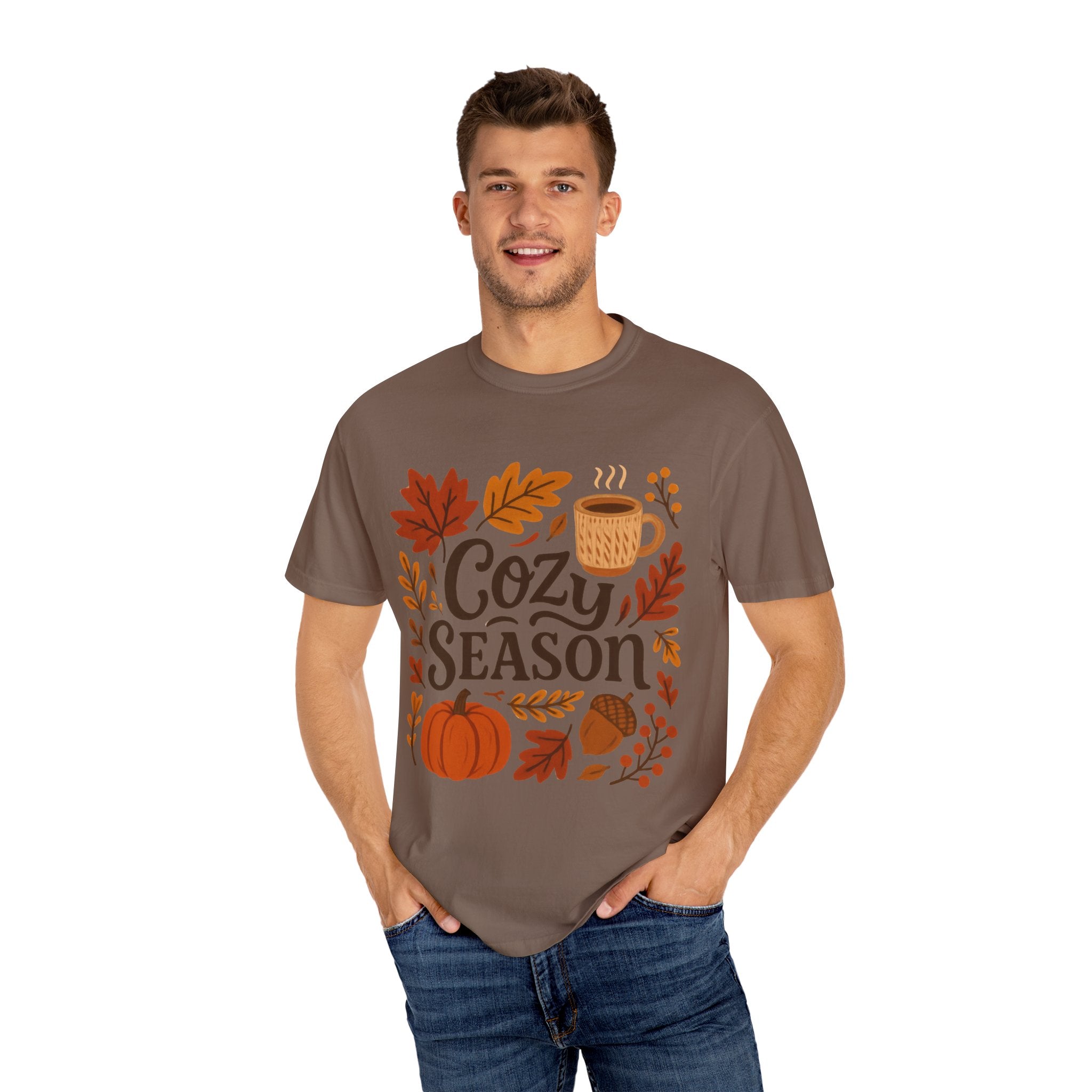 Cozy Season Unisex T-shirt, Fall Fashion Tee, Autumn Apparel, Gift for Him/Her, Pumpkin Spice Shirt, Relaxing Vibes