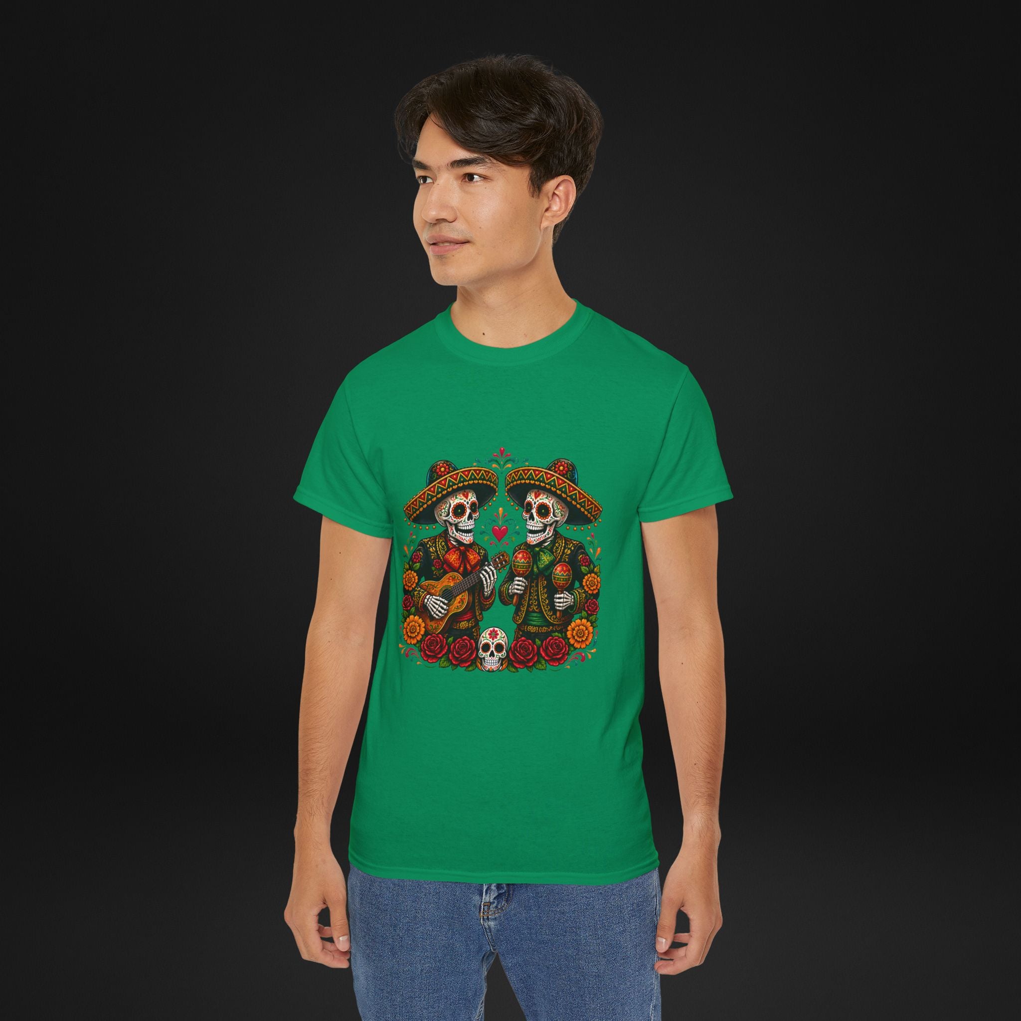 Cinco De Mayo Sugar Skull Mariachi T-Shirt | Dia de los Muertos Inspired Fiesta Tee