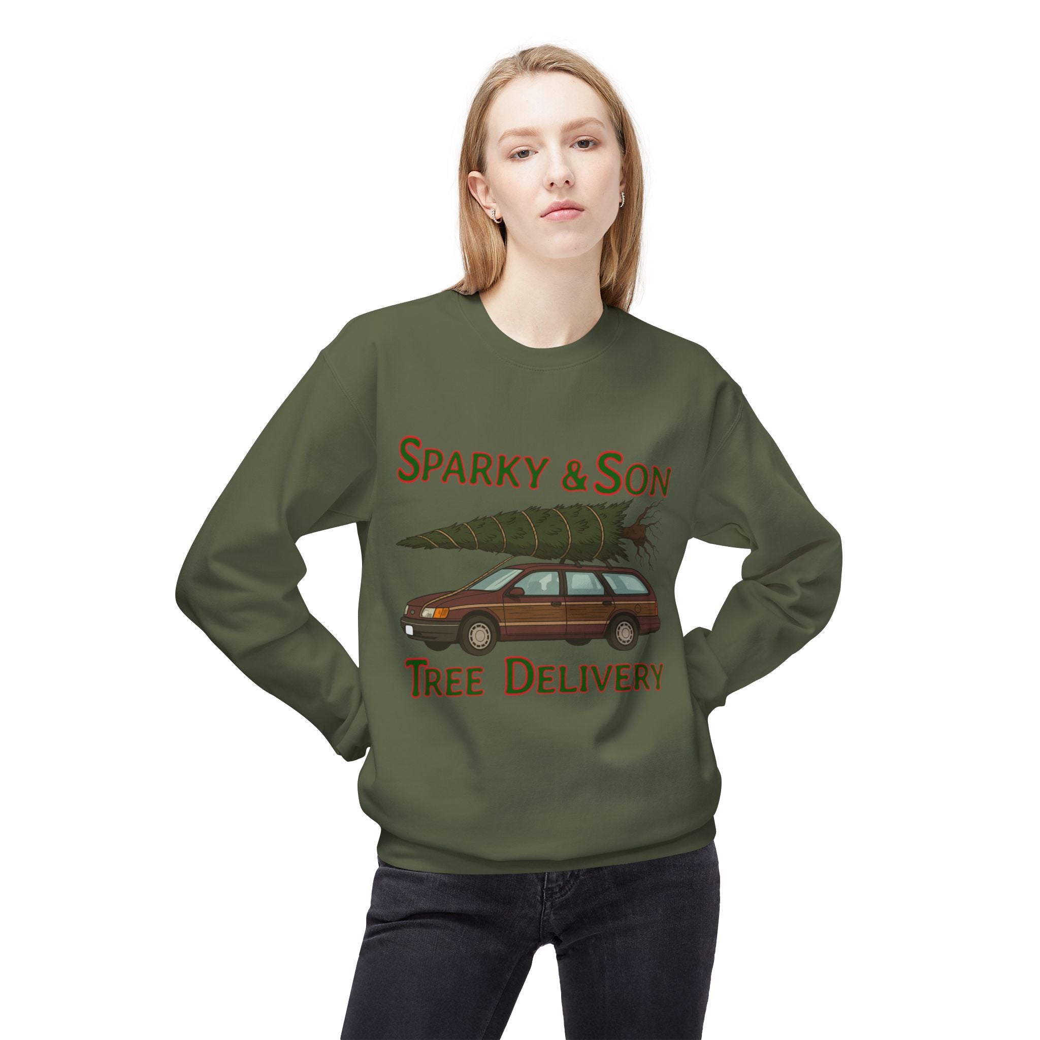 🎄 Sparky & Son Tree Delivery Christmas Sweatshirt – Inspired by a Classic Holiday Comedy