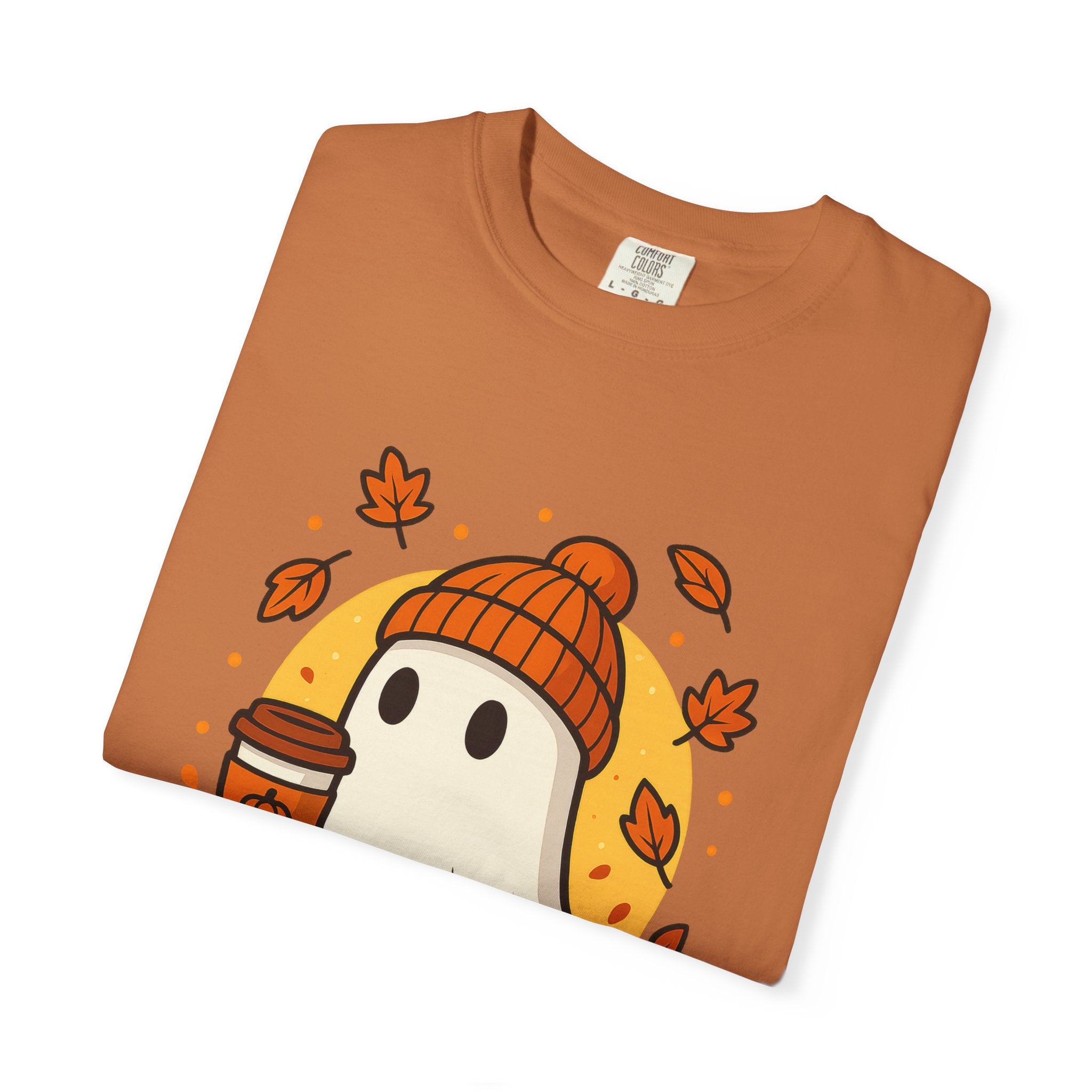 Cozy Ghost Pumpkin Spice Latte Fall T-Shirt