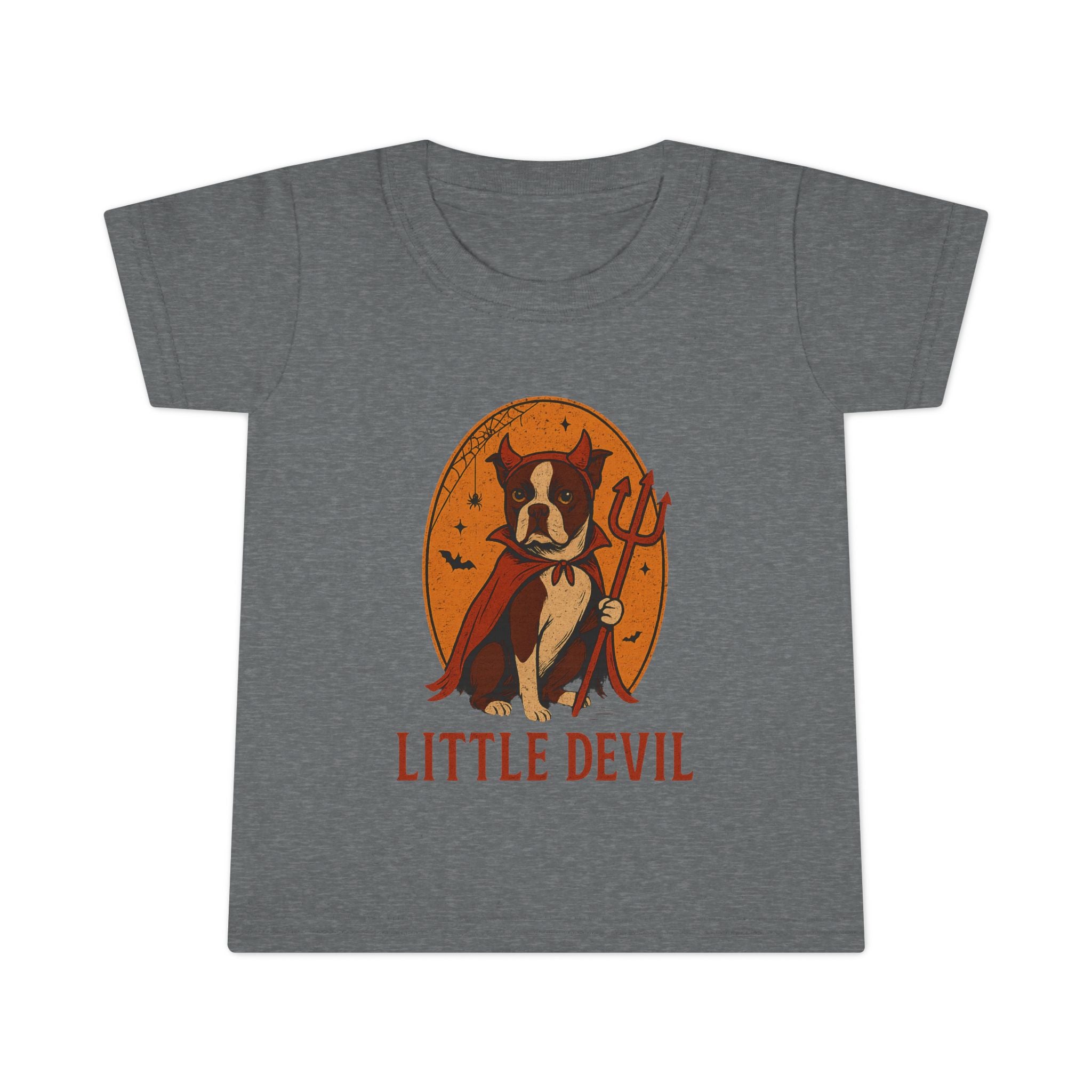 Little Devil Boston Terrier Toddler Halloween Shirt