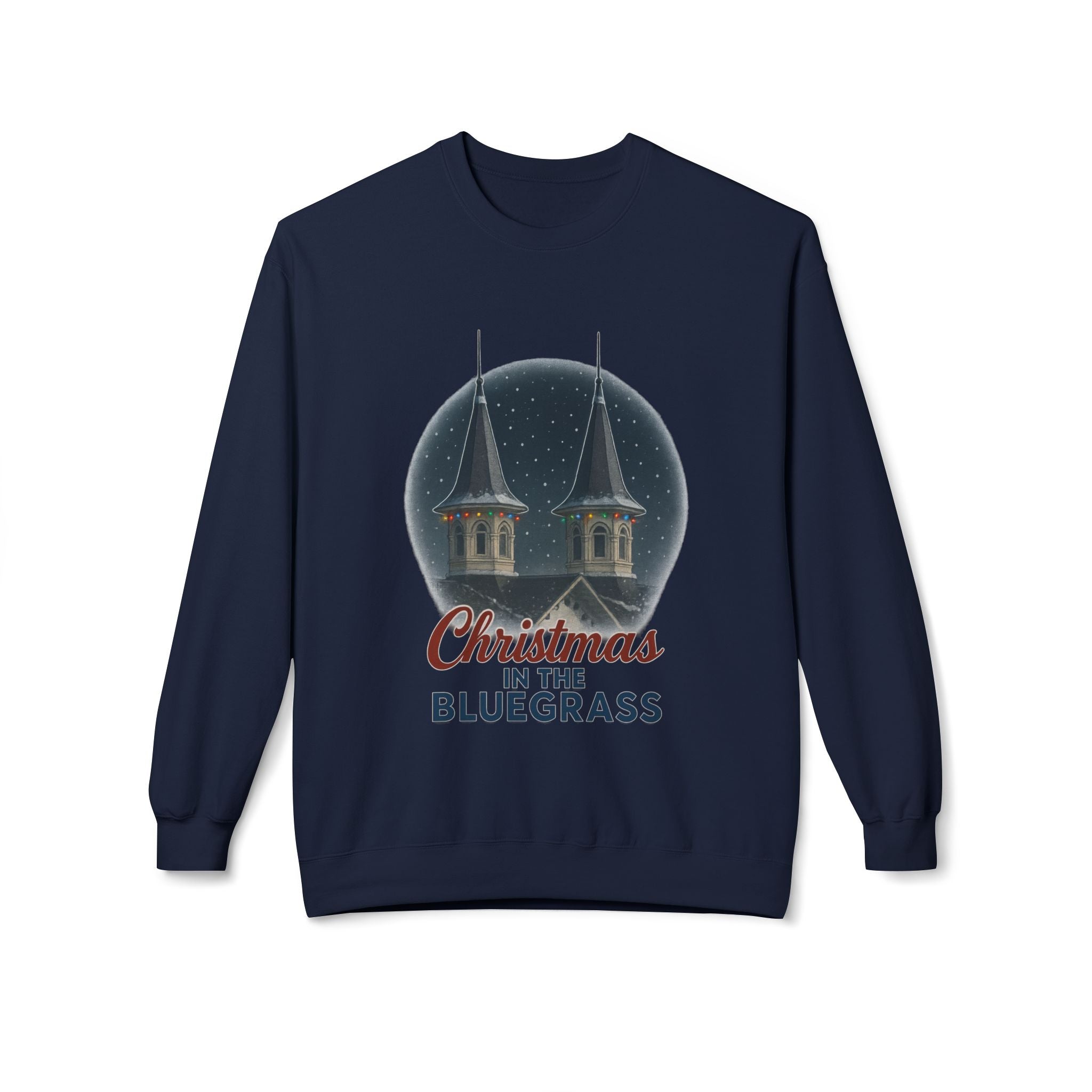 🎄 Christmas in the Bluegrass Sweatshirt – Churchill Downs Twin Spires Holiday Design