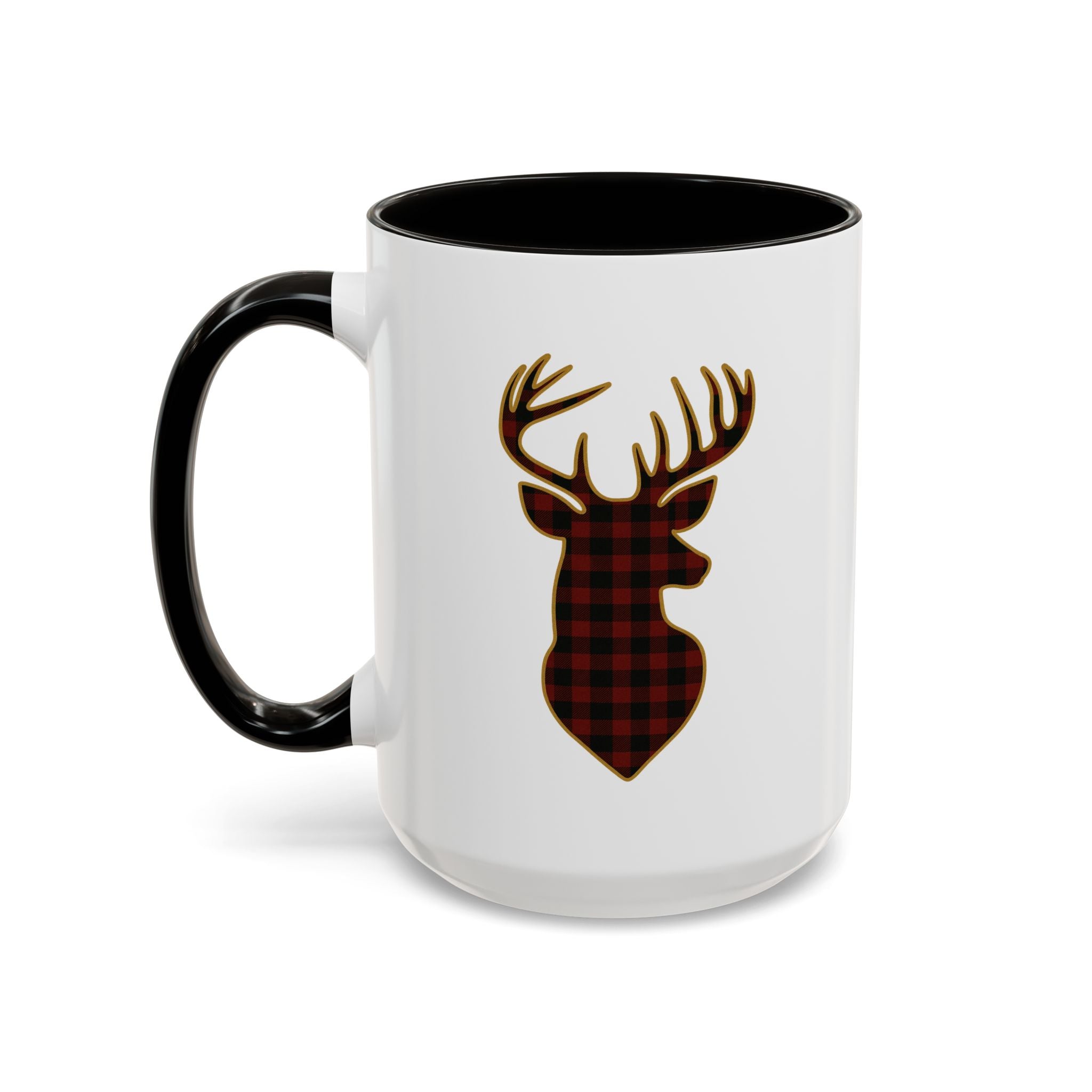 Buffalo Plaid Deer Silhouette Christmas/Winter Mug