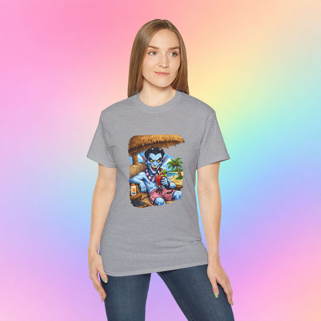 Summerween Vampire Beach Vacation T-Shirt | Spooky Summer Halloween Tee