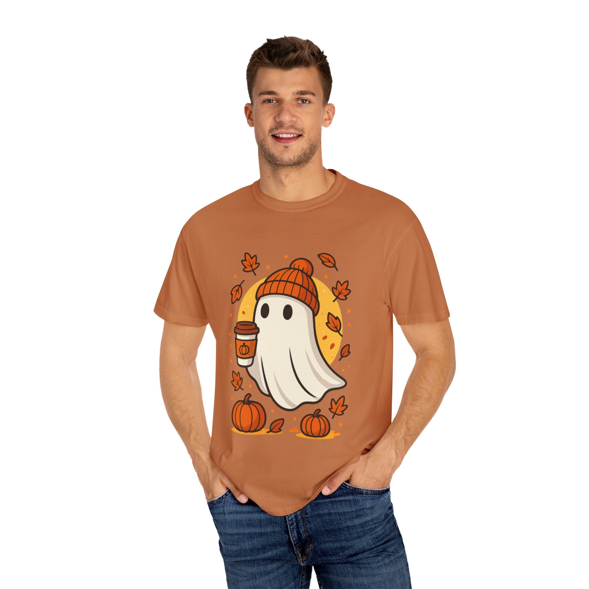 Cozy Ghost Pumpkin Spice Latte Fall T-Shirt